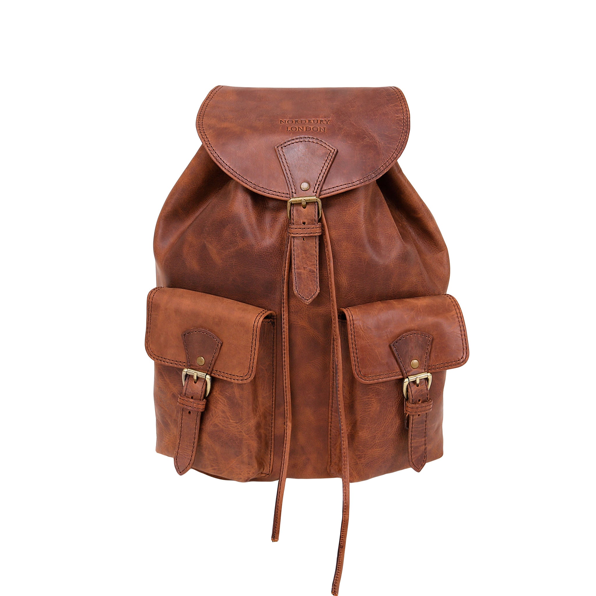 Leather Backpack 2207 - Medium Brown