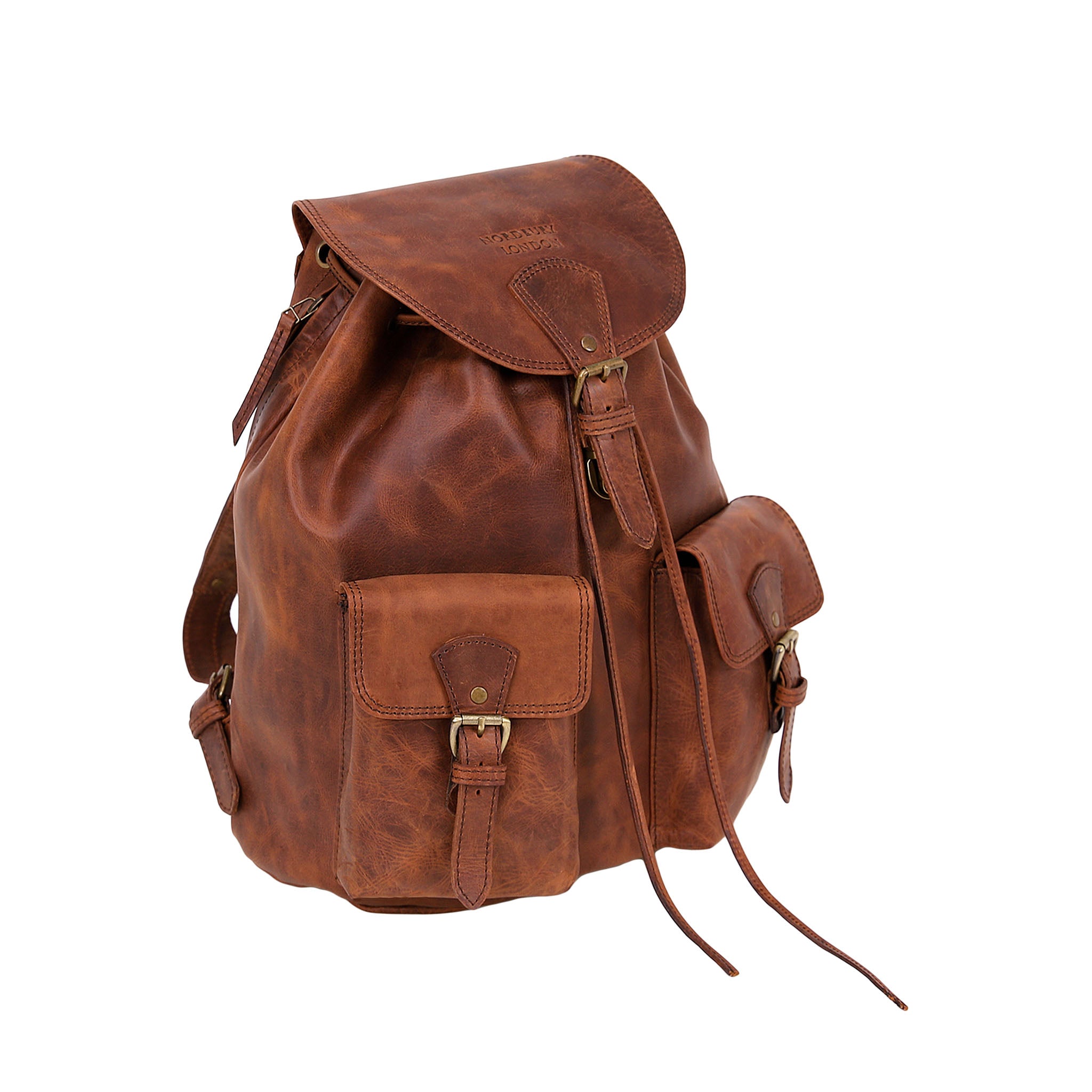 Leather Backpack 2207 - Medium Brown