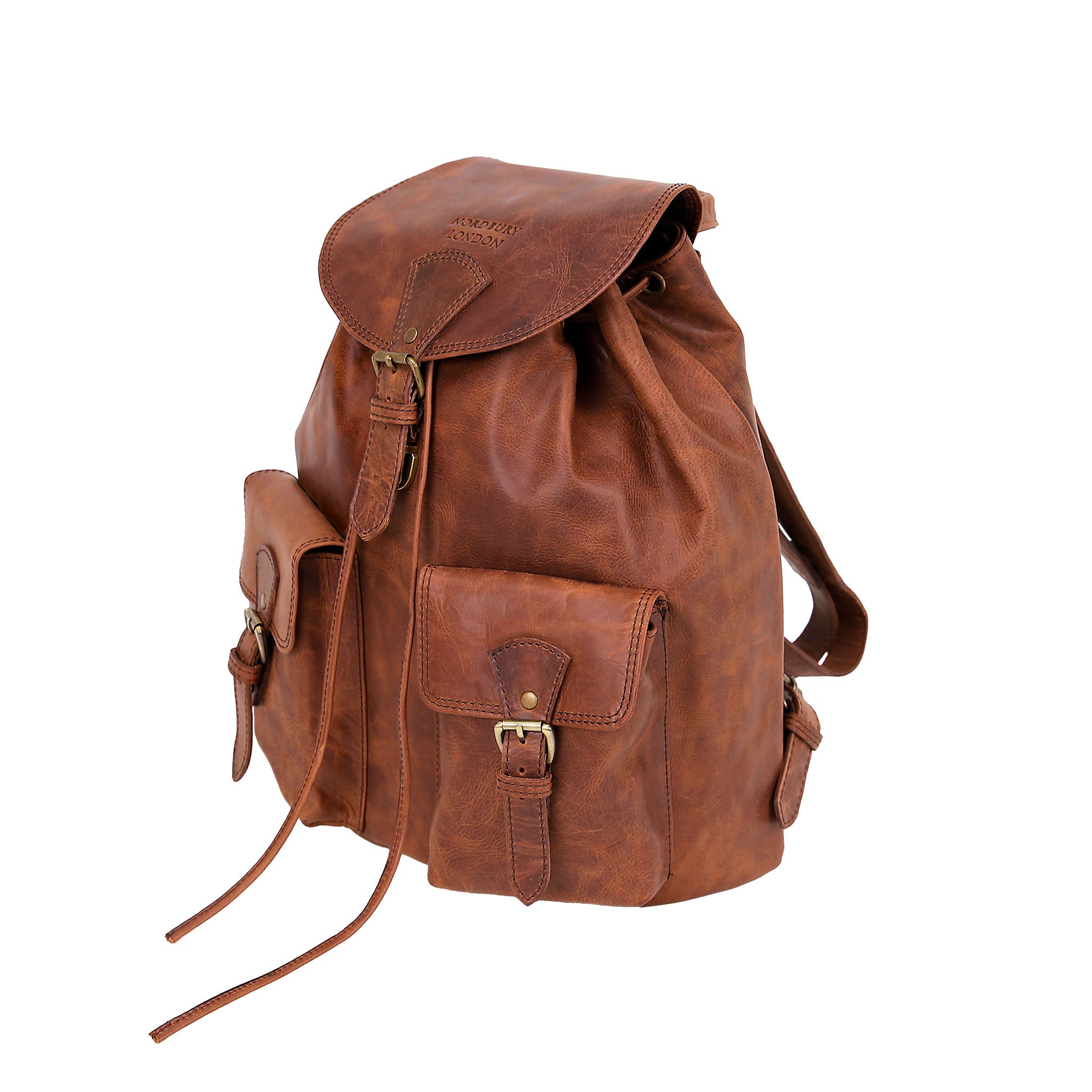 Leather Backpack 2207 - Medium Brown