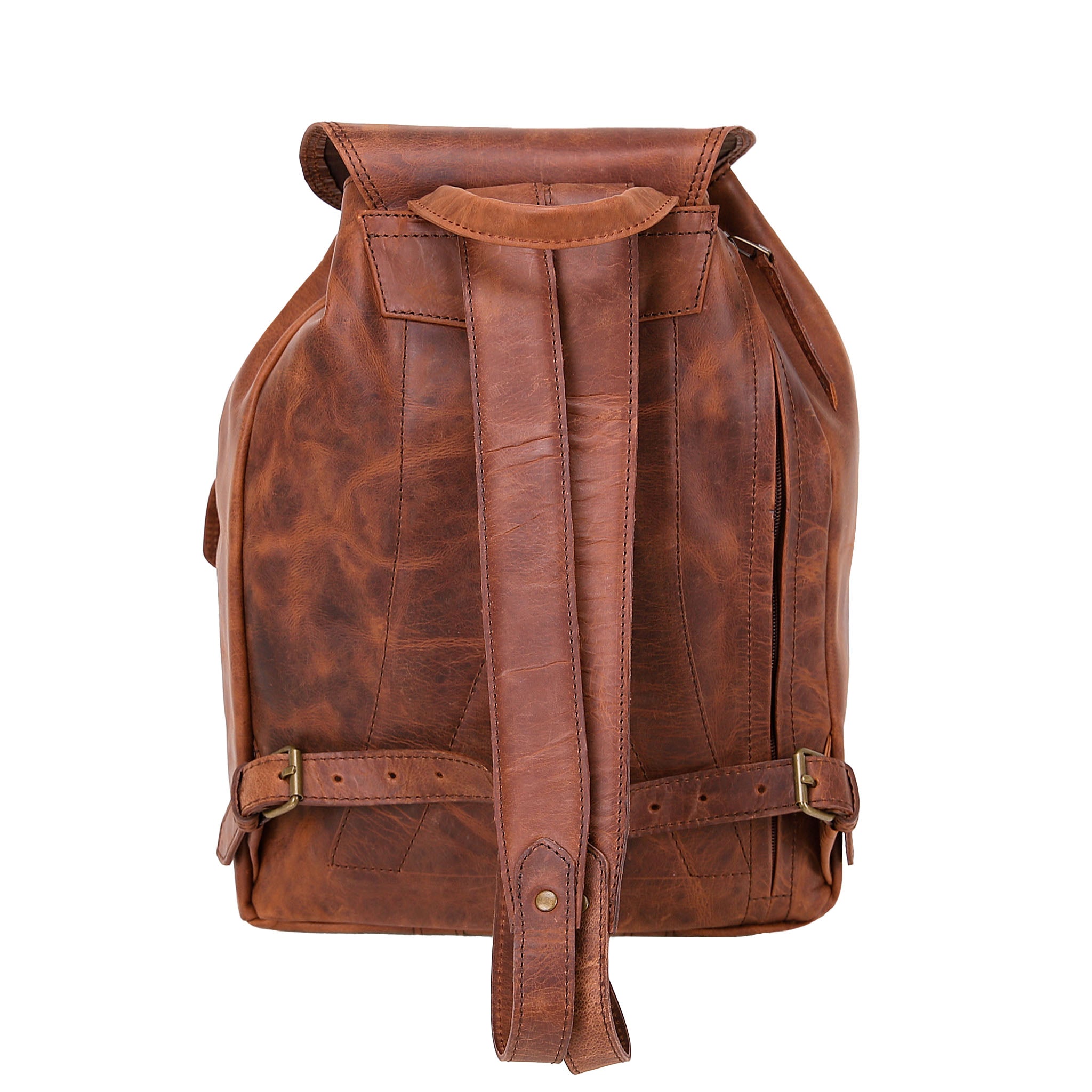 Leather Backpack 2207 - Medium Brown