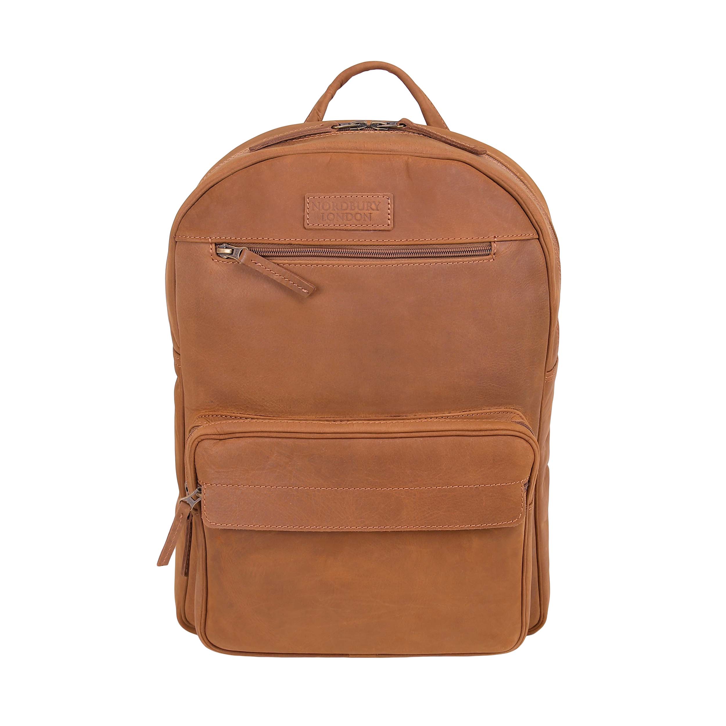 Leather Backpack 8893 - Light Brown