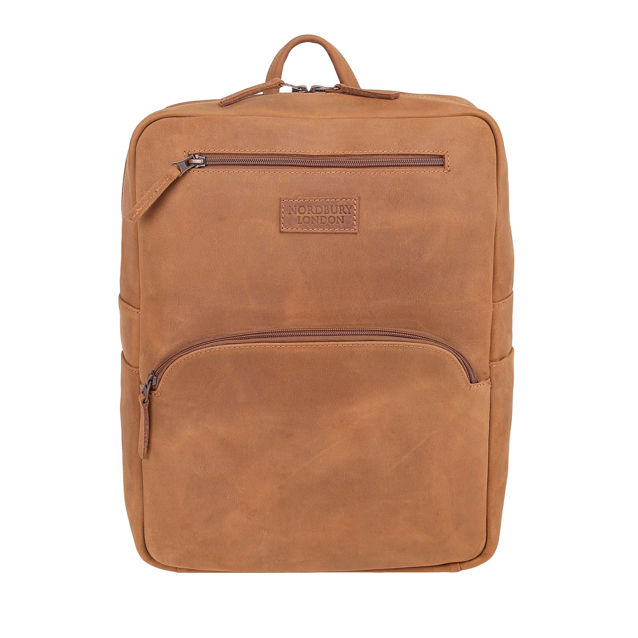 Leather Backpack 8890 Light Brown