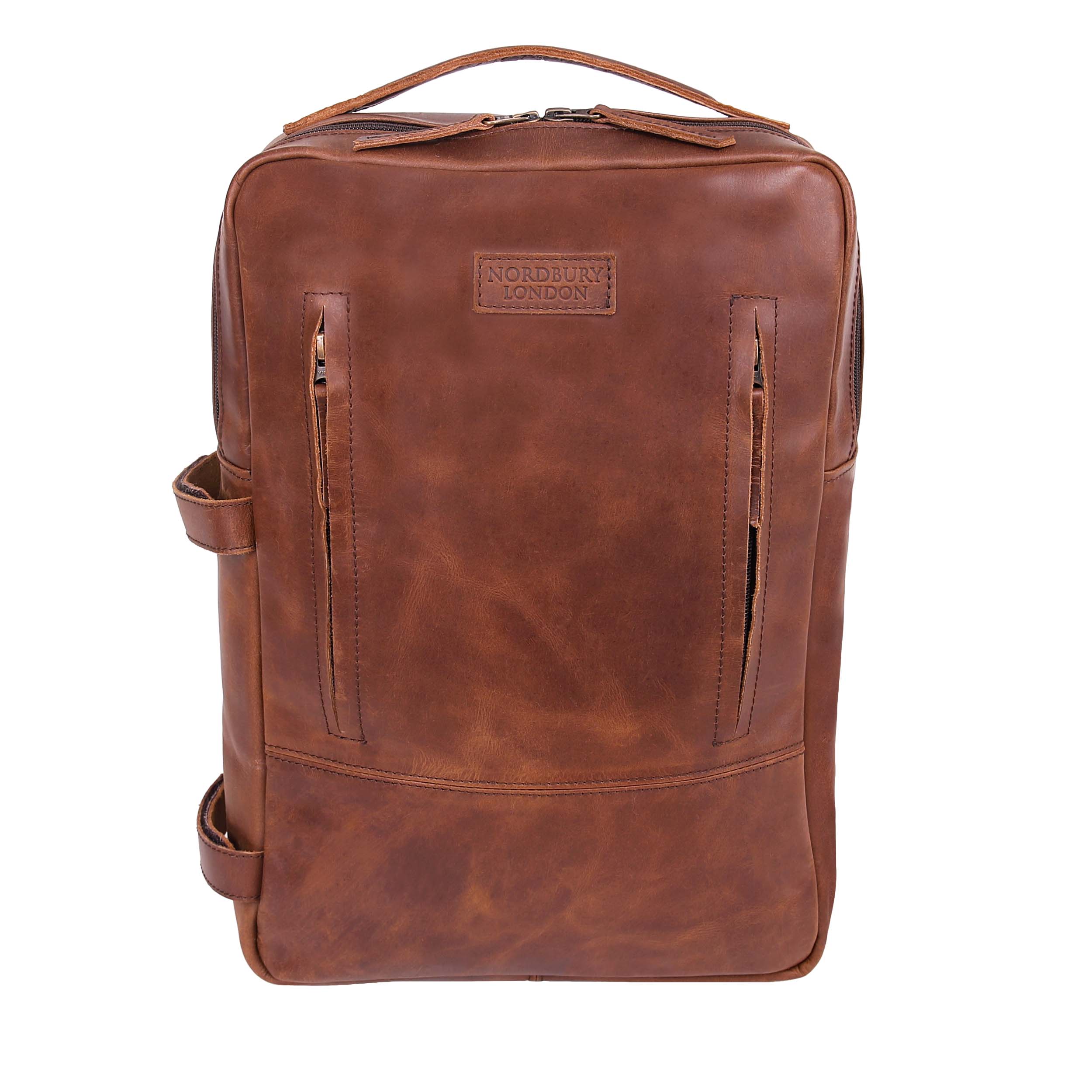 Leather Backpack 8892 - Medium Brown