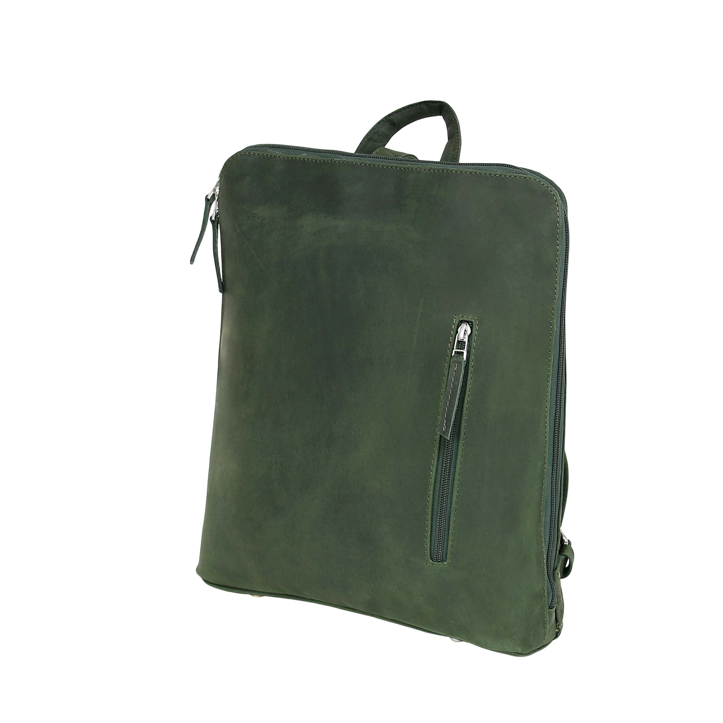 Leather Backpack 8895 - Green