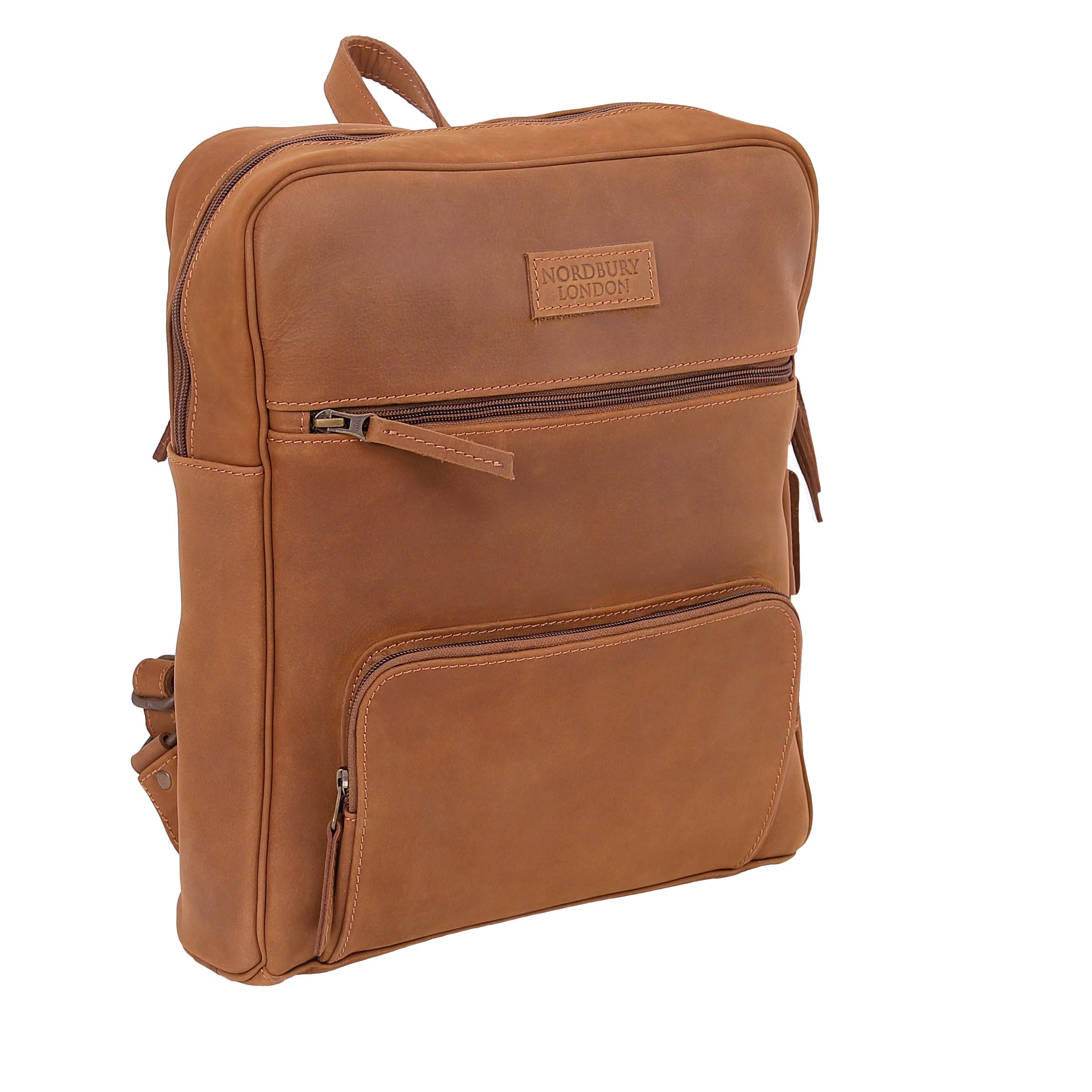 Leather Backpack 8894 - Light Brown