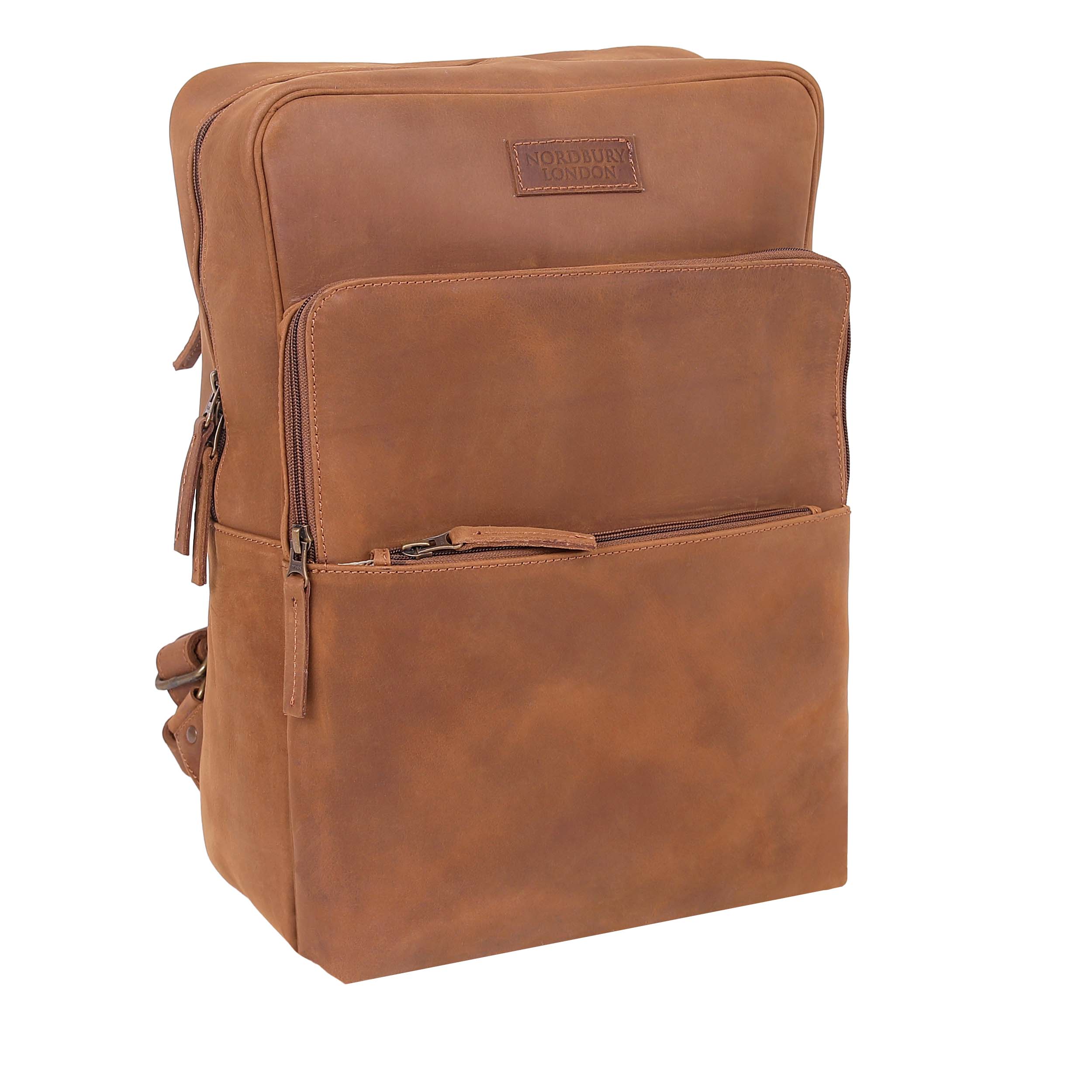 Leather Backpack 8891 - Light Brown