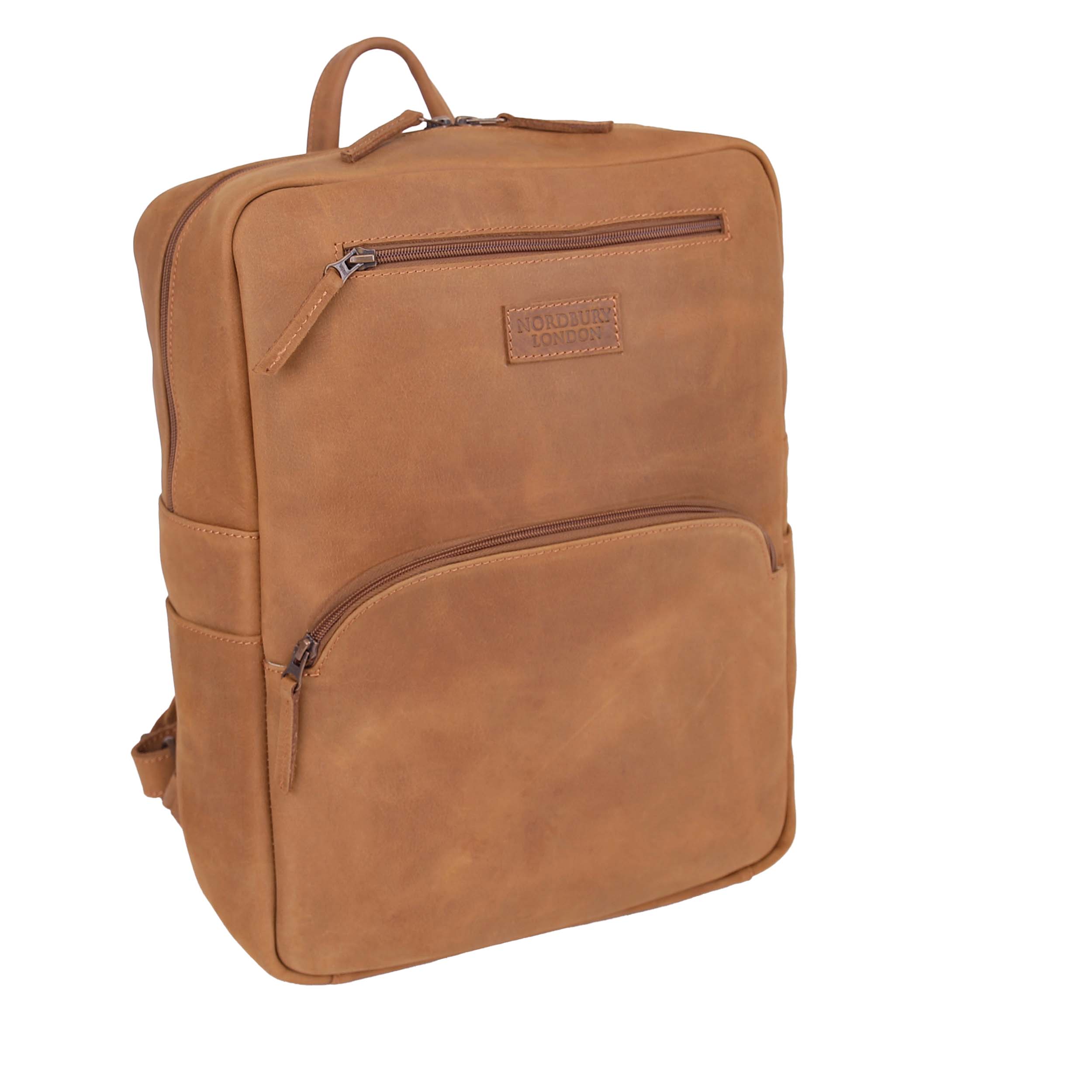 Leather Backpack 8890 - Light Brown