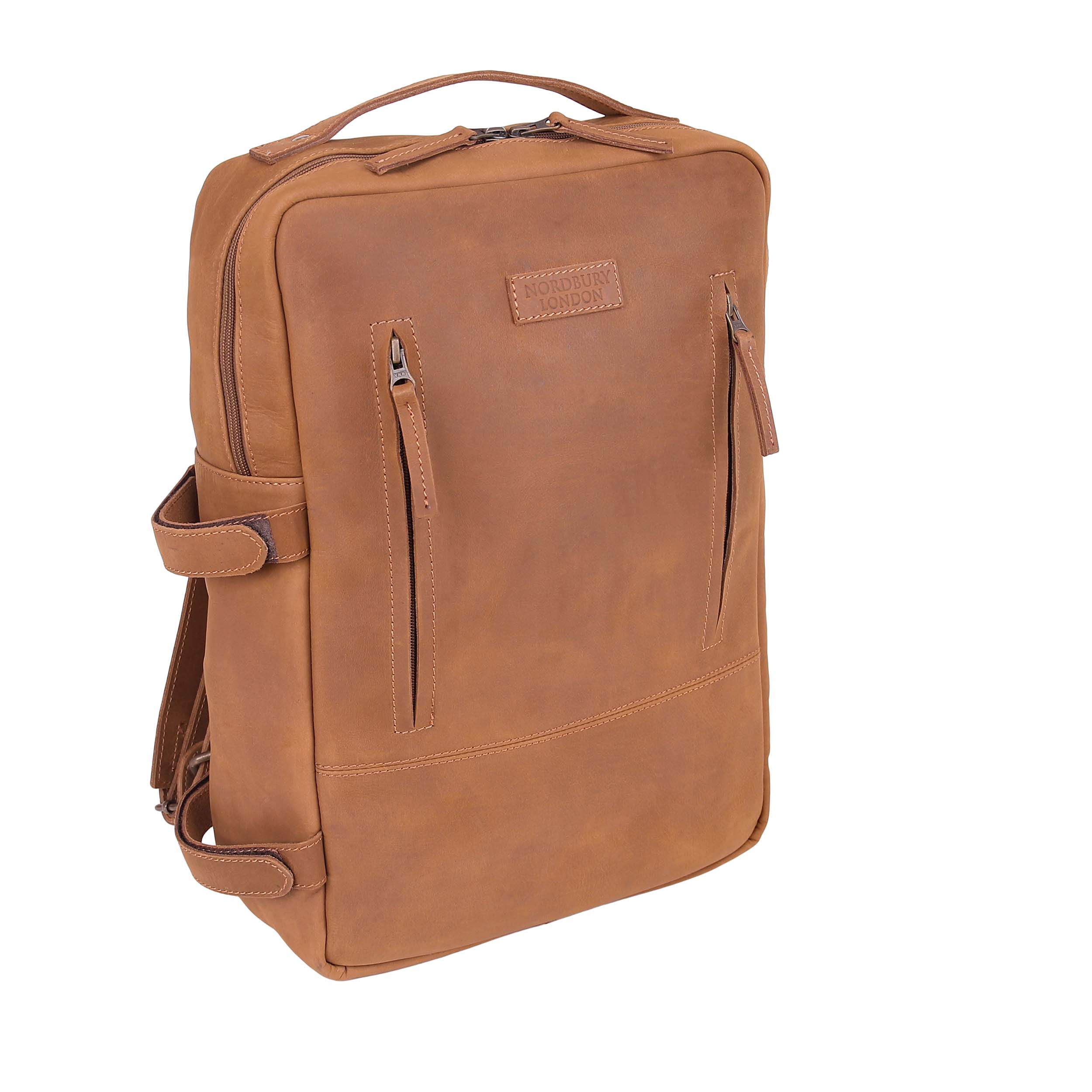 Leather Backpack 8892 - Light Brown