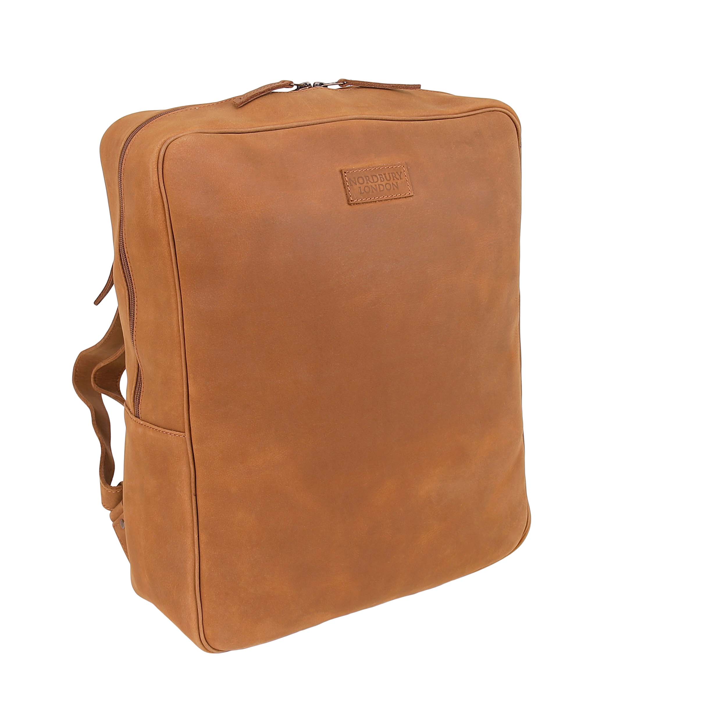 Leather Backpack 8896 - Light Brown