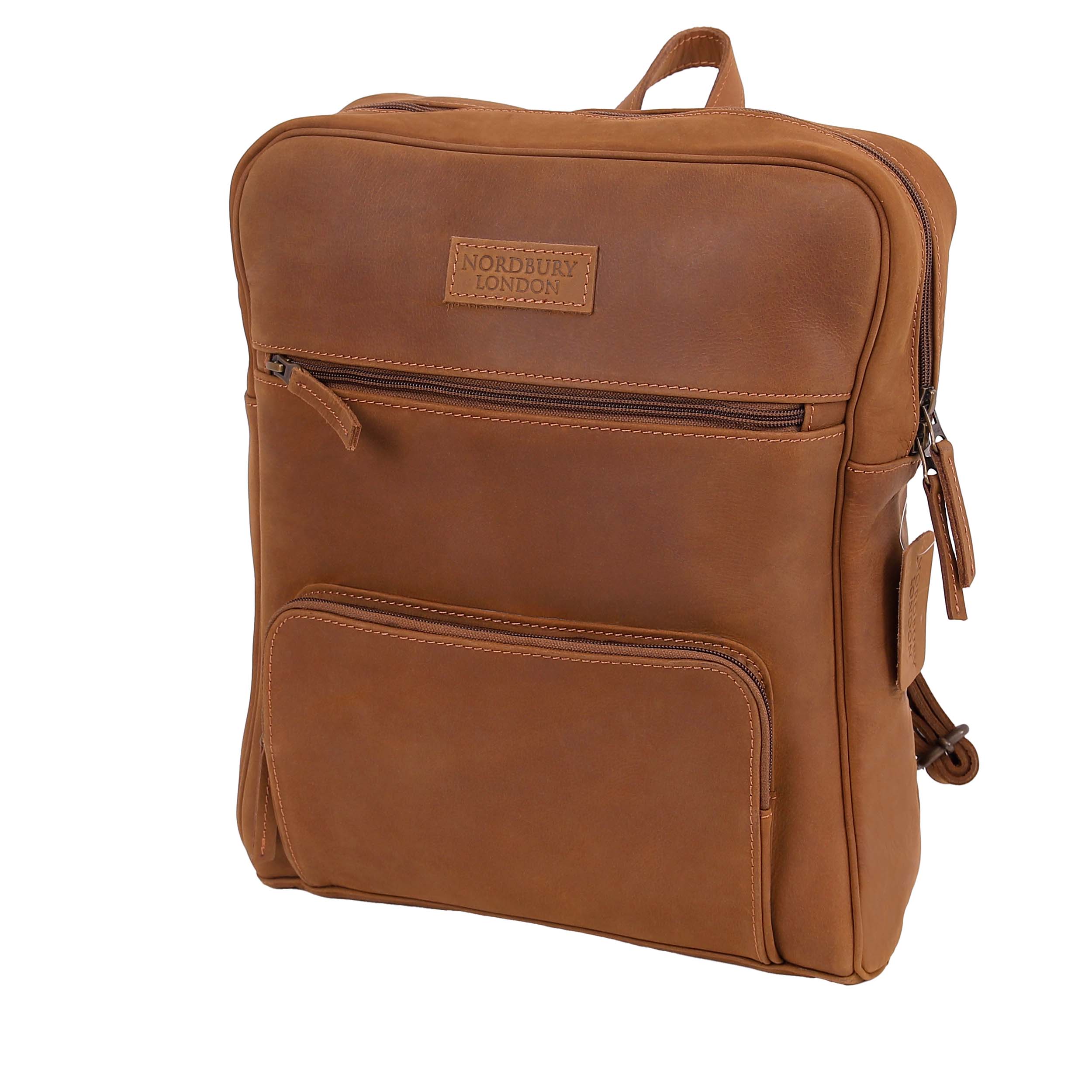 Leather Backpack 8894 - Light Brown