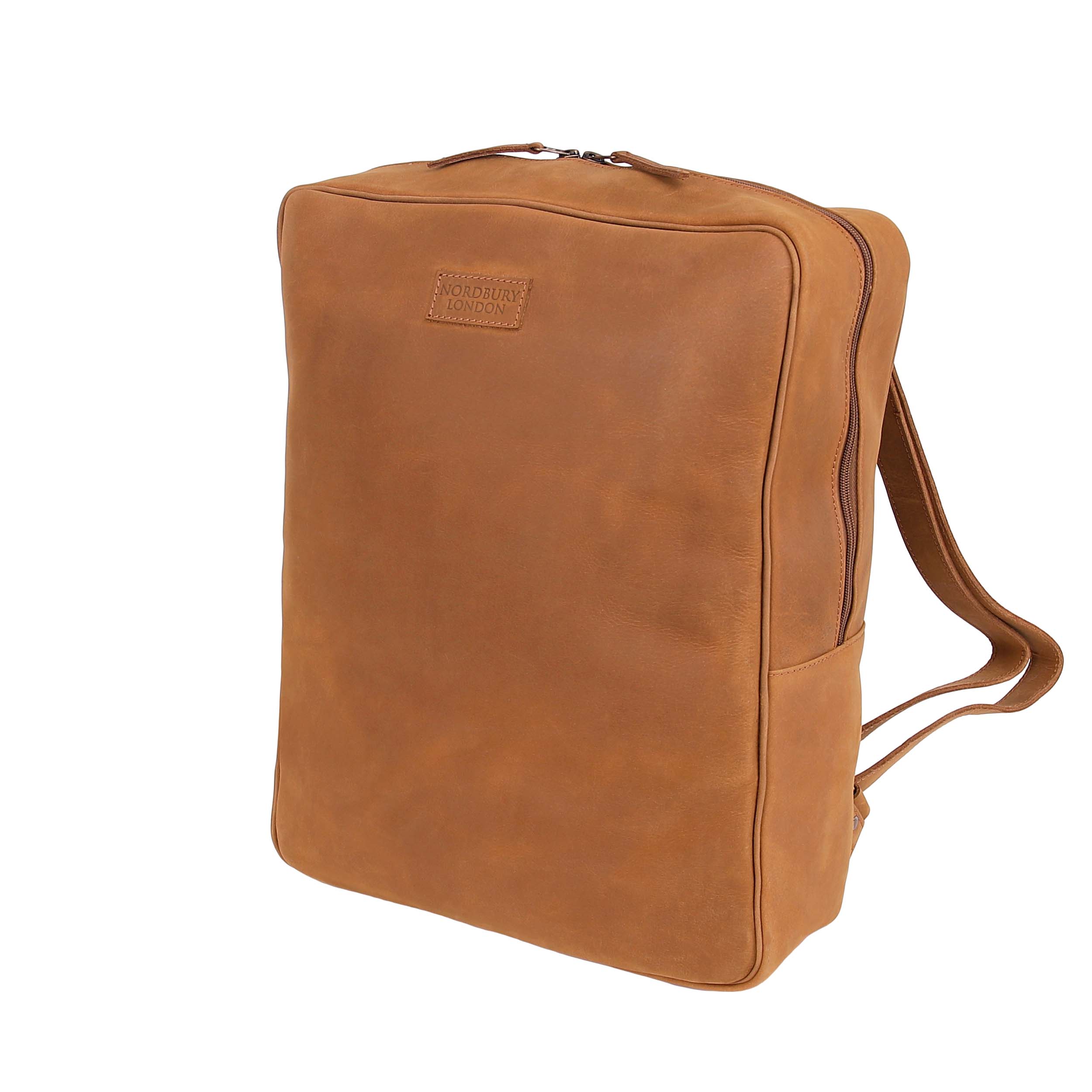 Leather Backpack 8896 - Light Brown