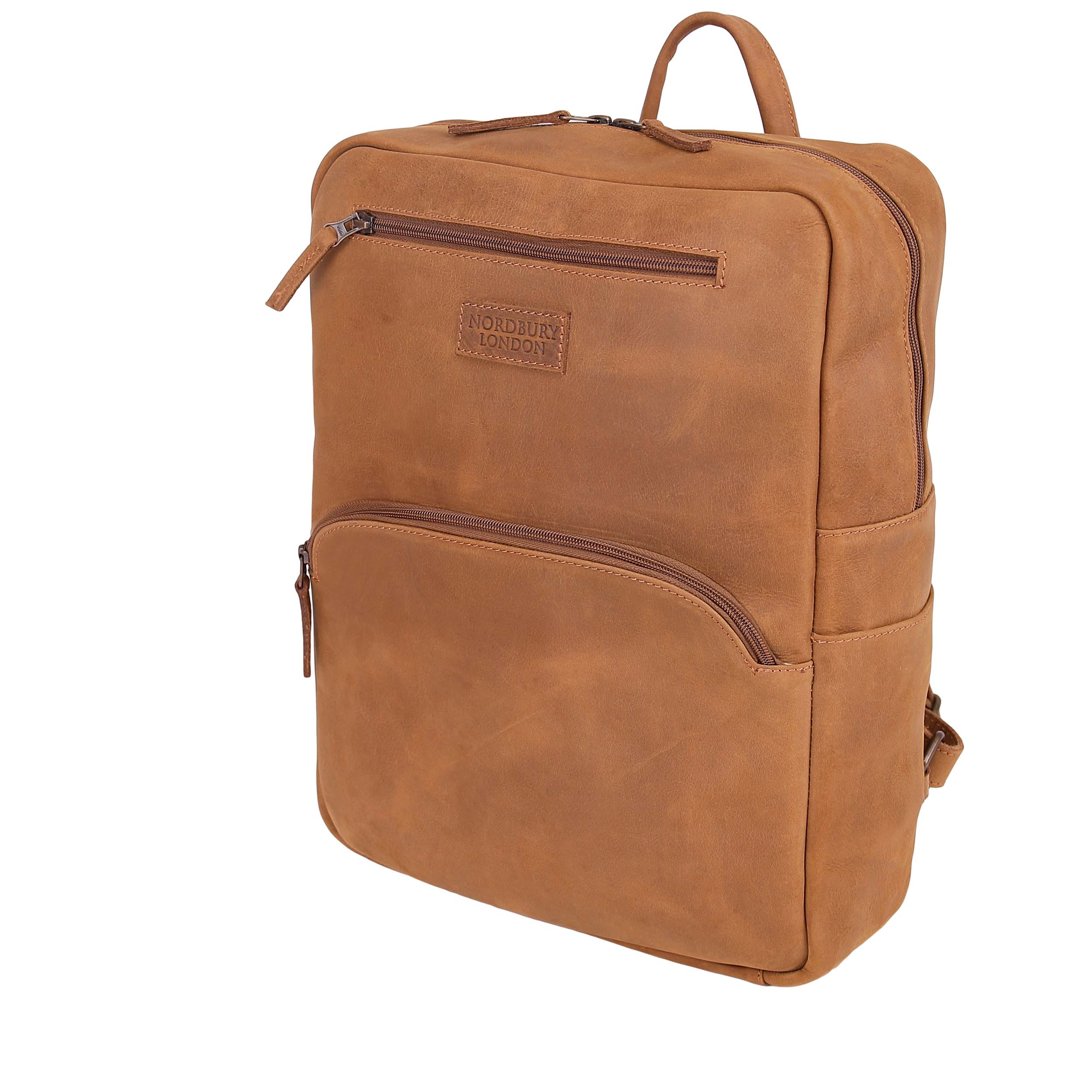 Leather Backpack 8890 - Light Brown