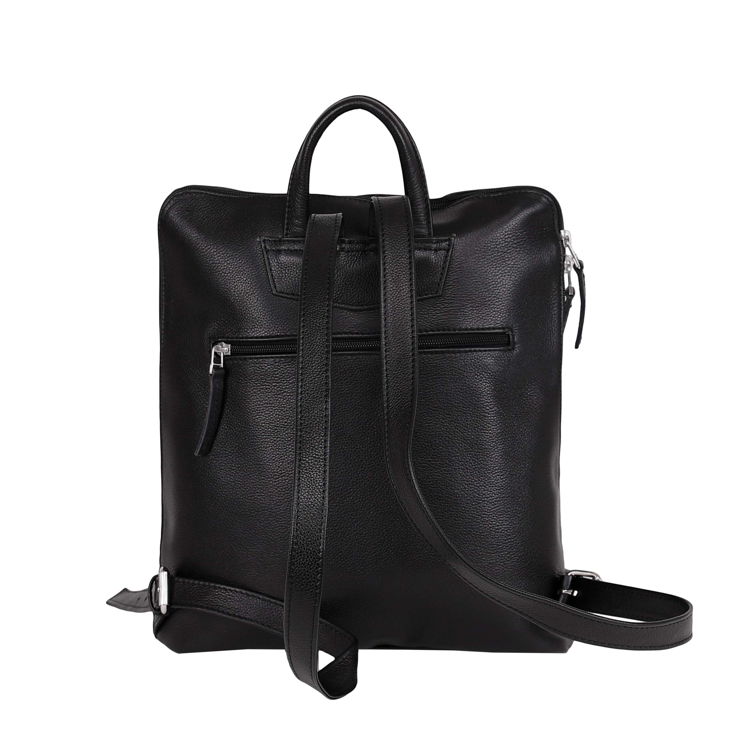 Leather Backpack 8895 - Black