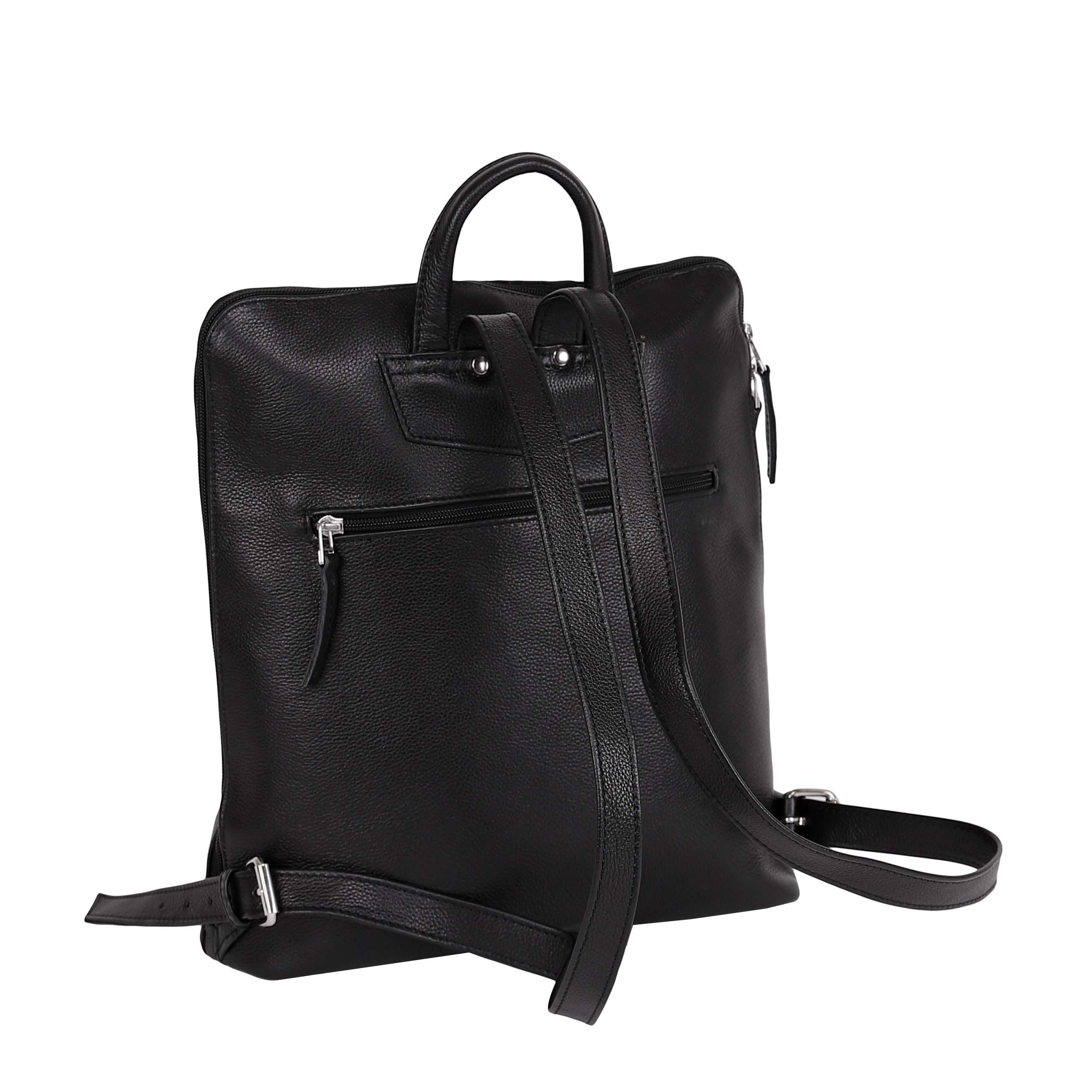 Leather Backpack 8895 - Black