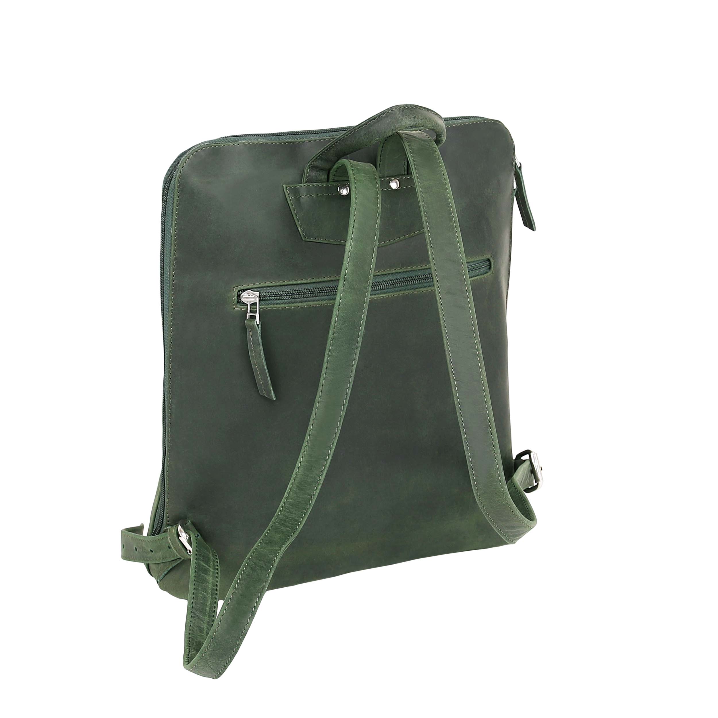 Leather Backpack 8895 - Green