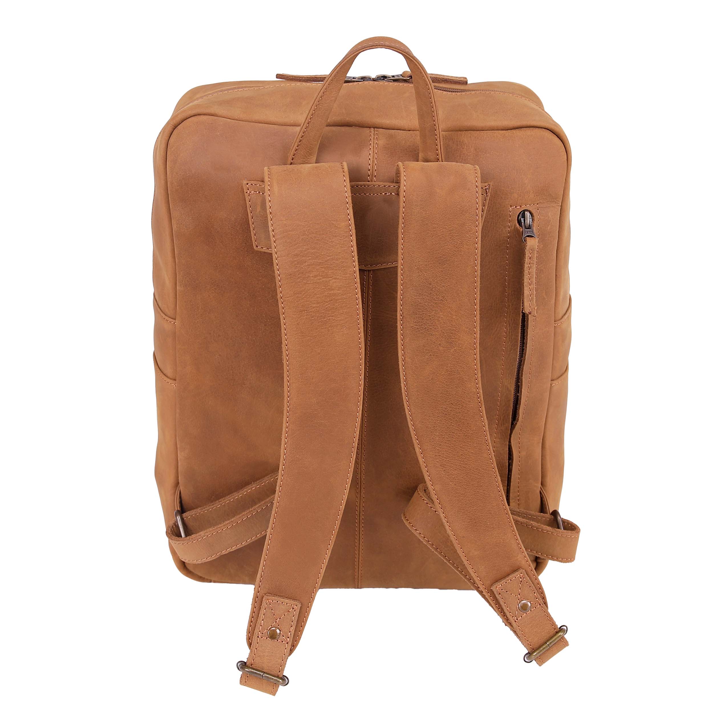 Leather Backpack 8890 - Light Brown