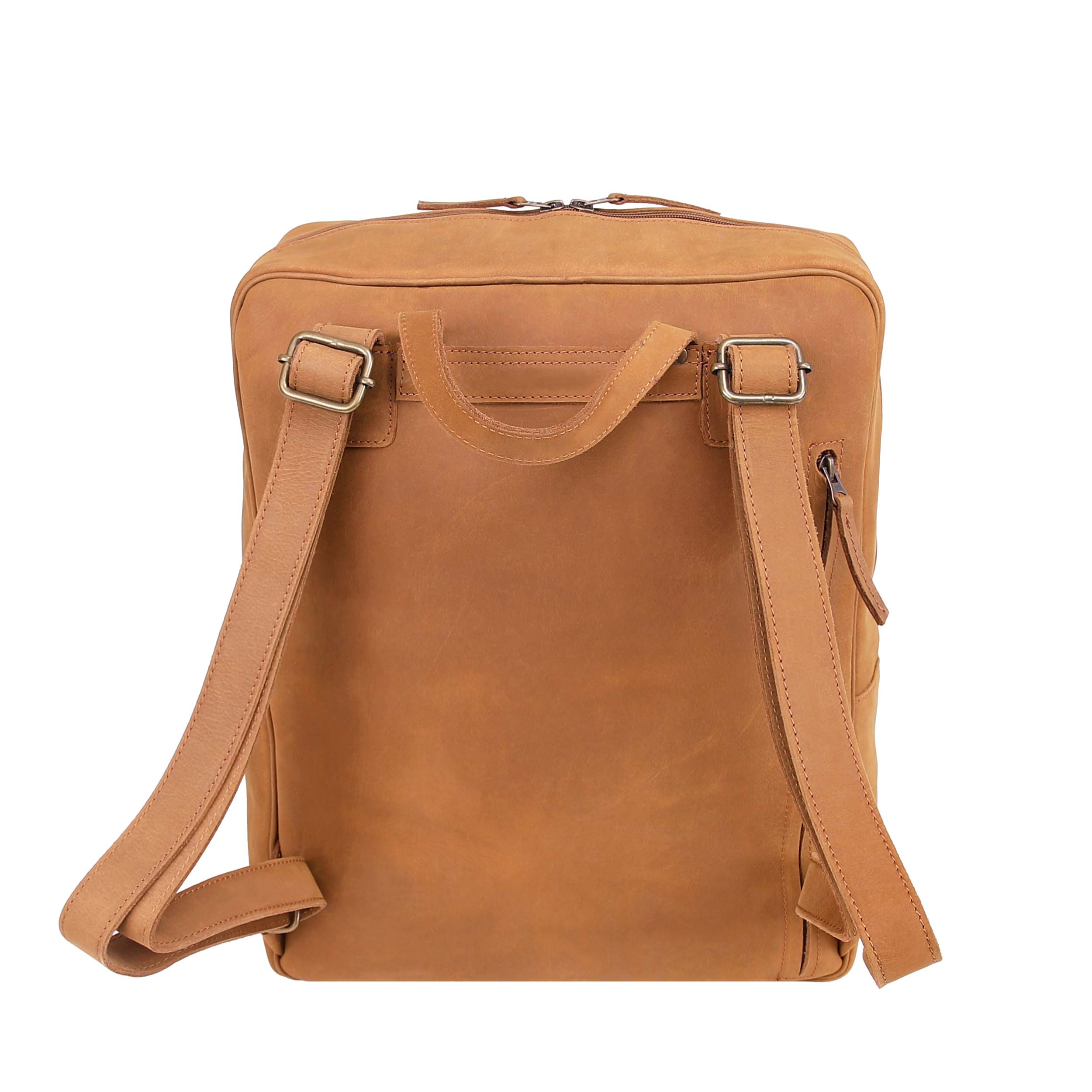 Leather Backpack 8896 - Light Brown