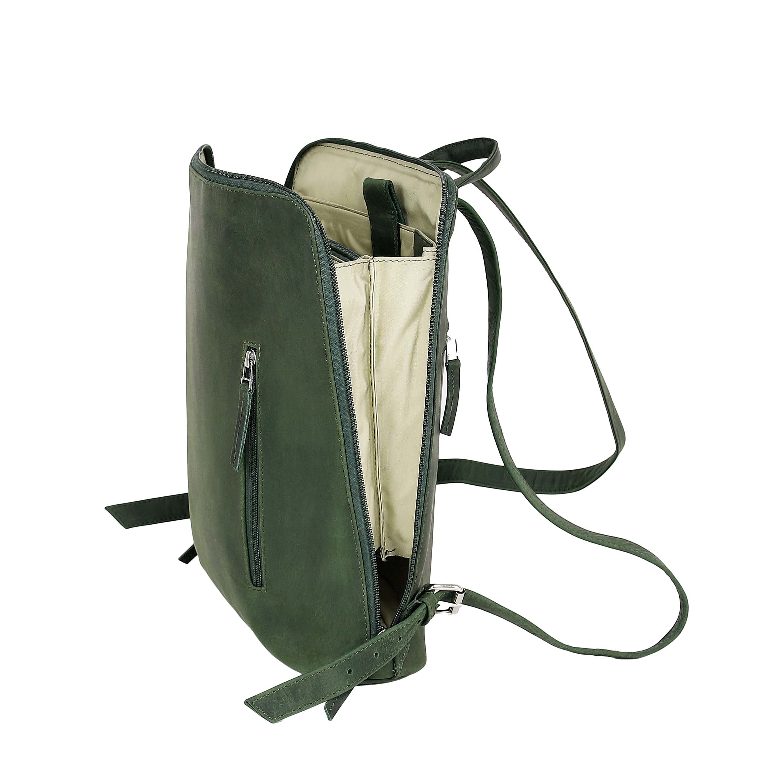 Leather Backpack 8895 - Green