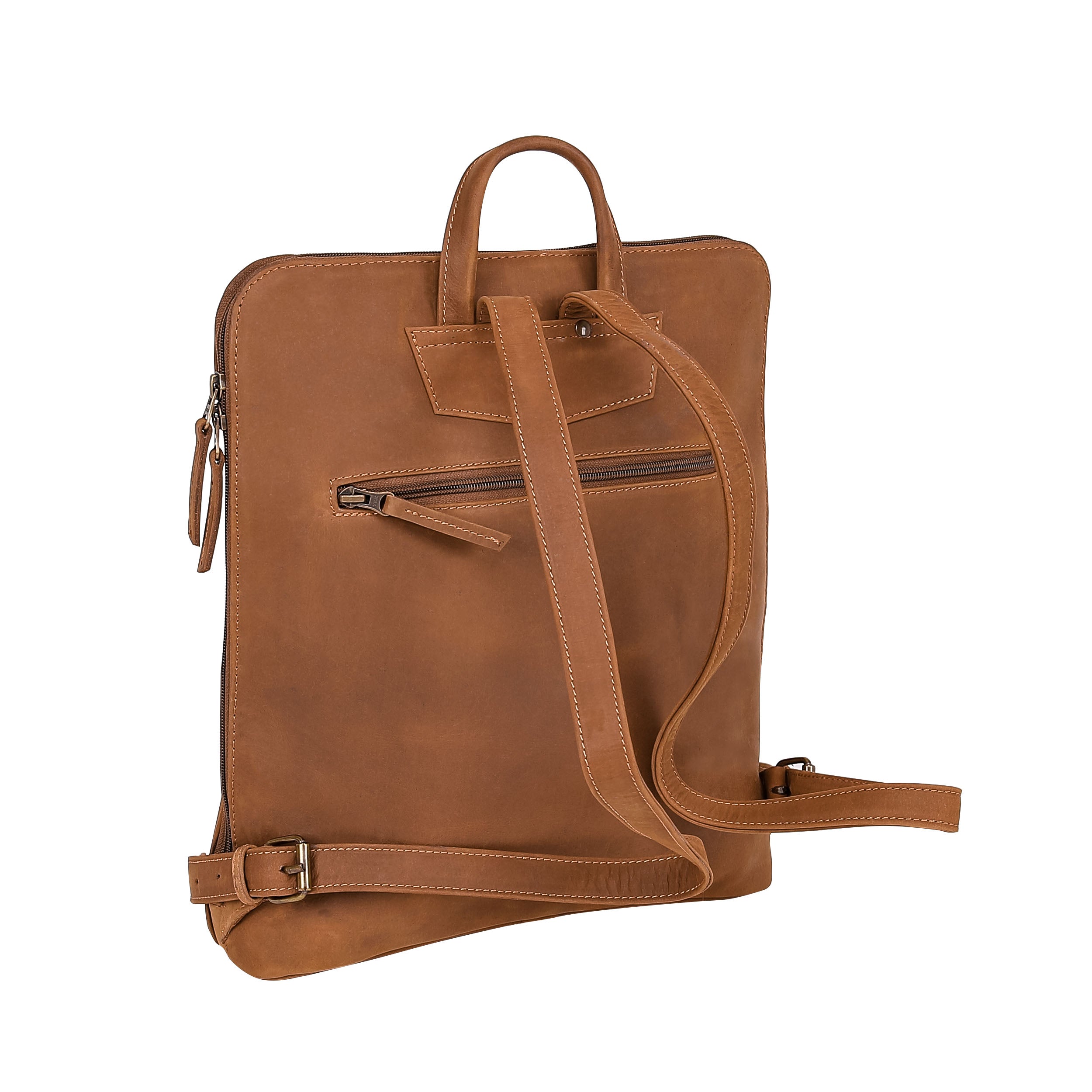 Leather Backpack 8895 - Brown