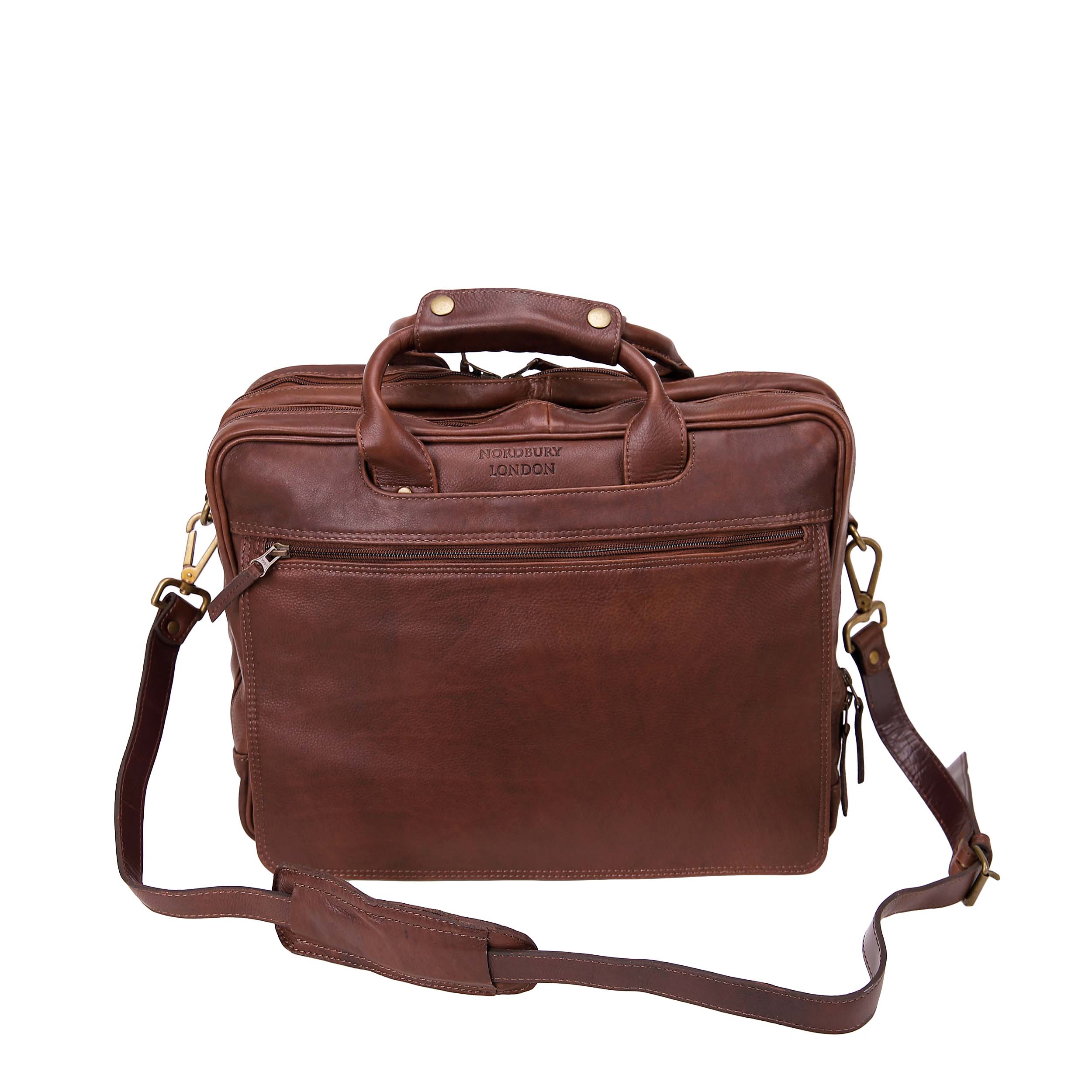 Leather Business Bag 2290 - Dark Brown