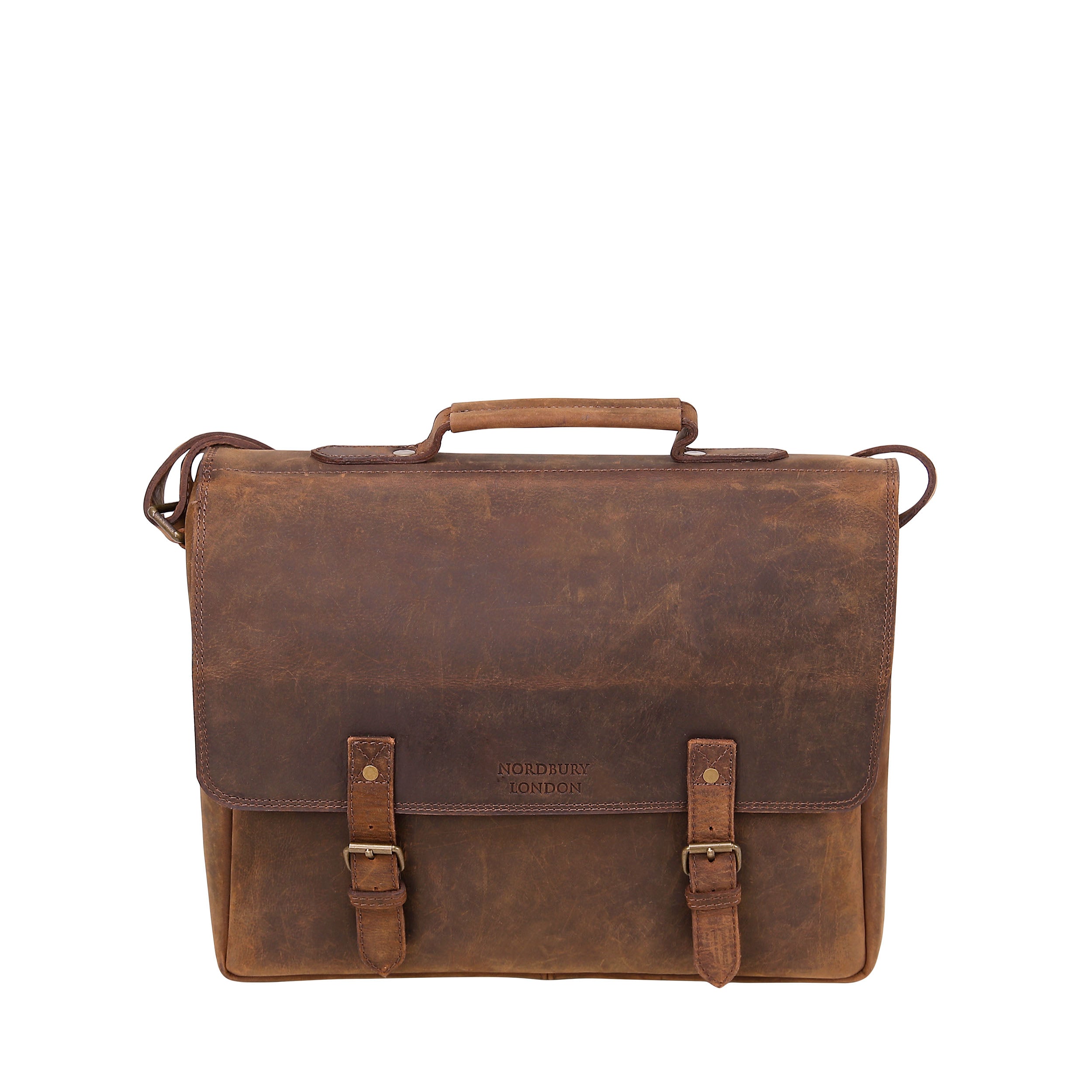 Leather Business Bag Vintage 3846 - Brown