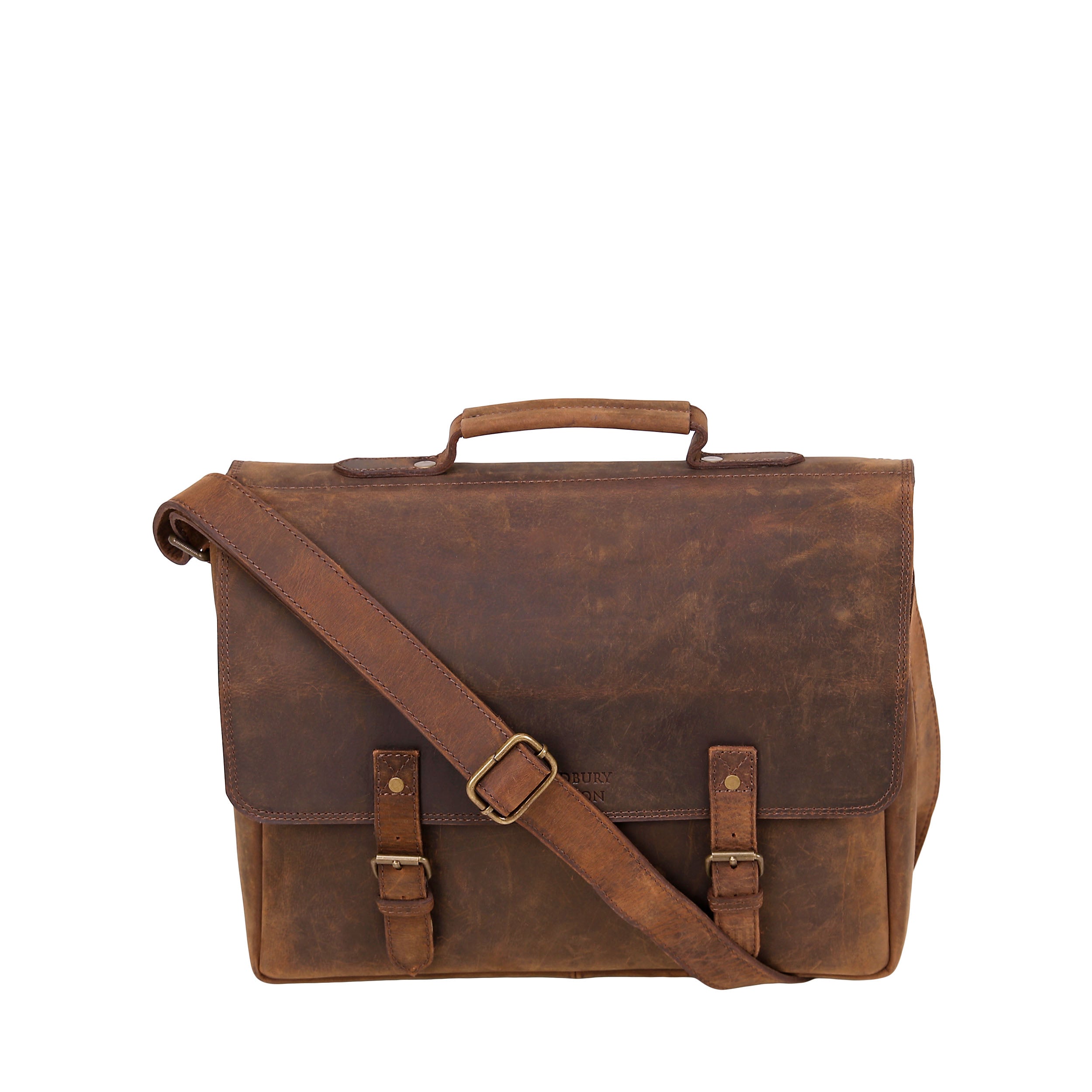 Leather Business Bag Vintage 3846 - Brown