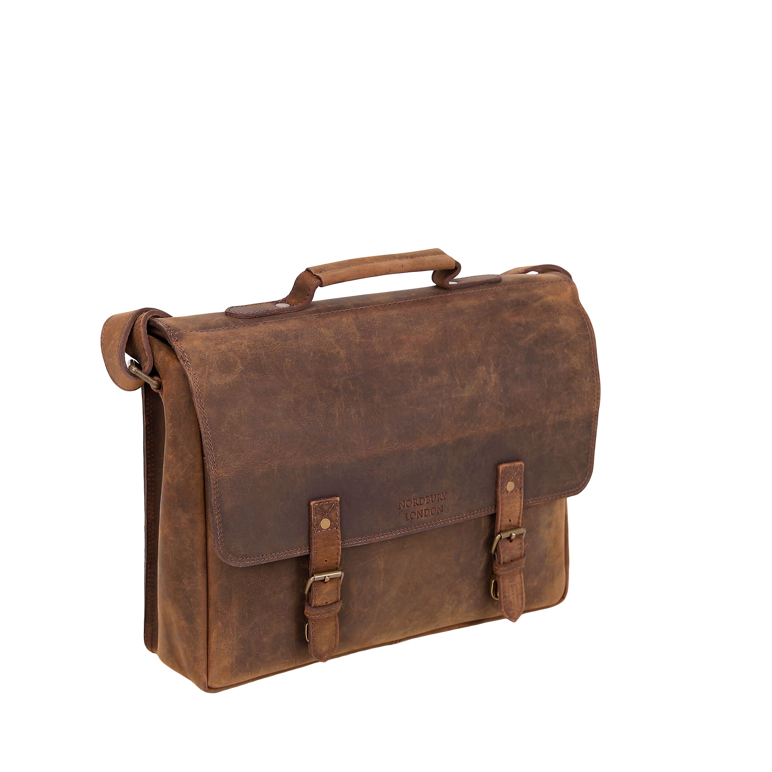 Leather Business Bag Vintage 3846 - Brown