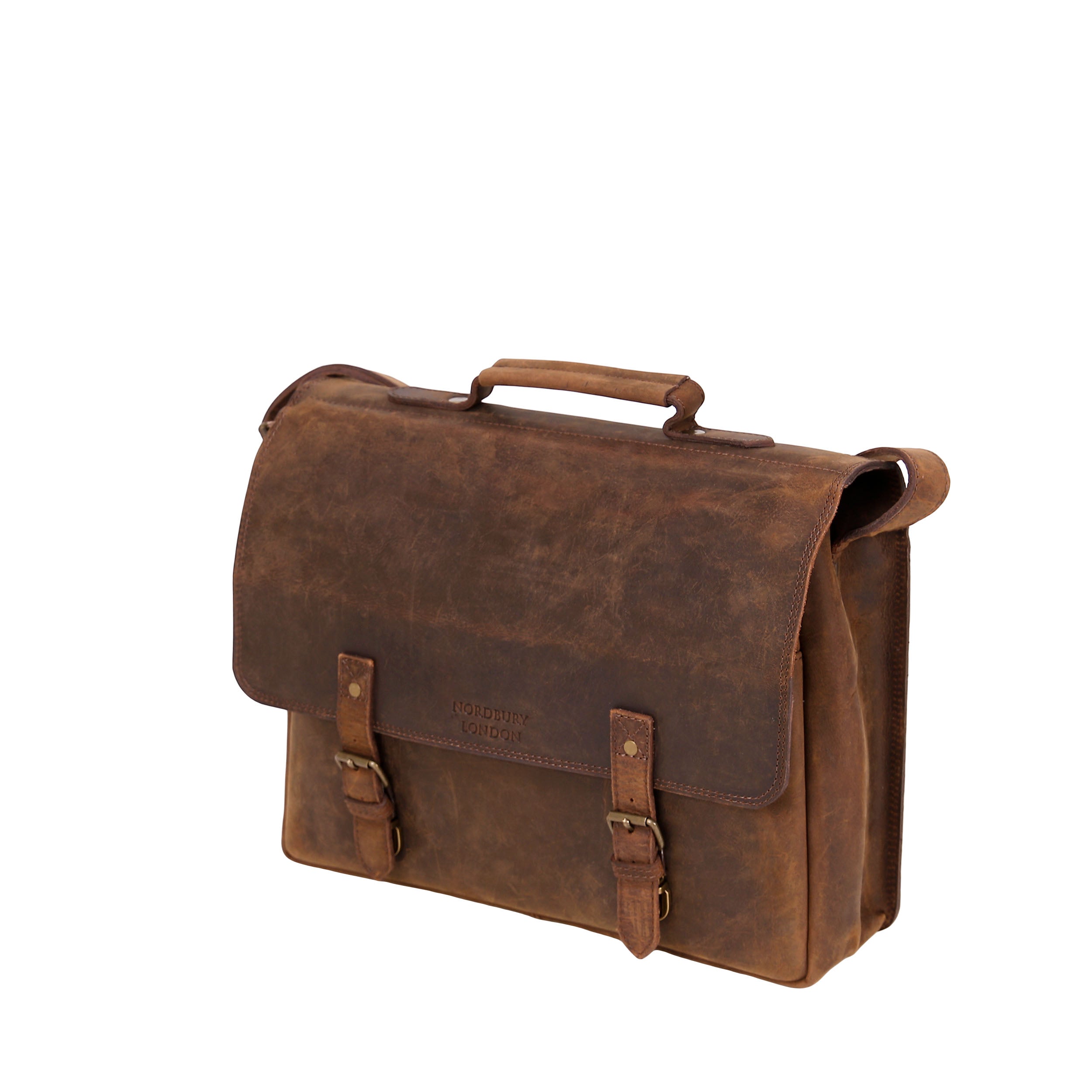 Leather Business Bag Vintage 3846 - Brown