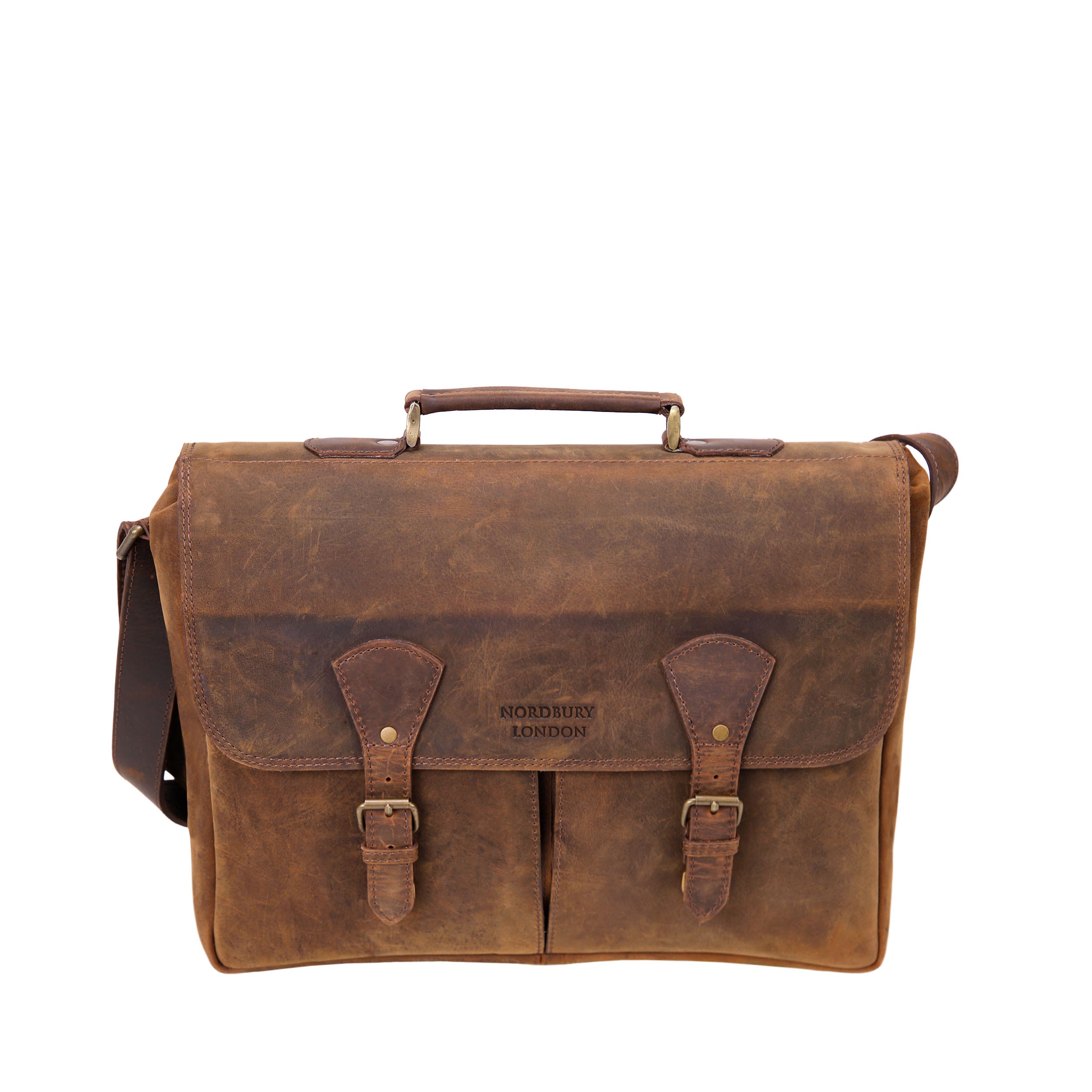 Leather Business Bag Vintage 3848 - Brown