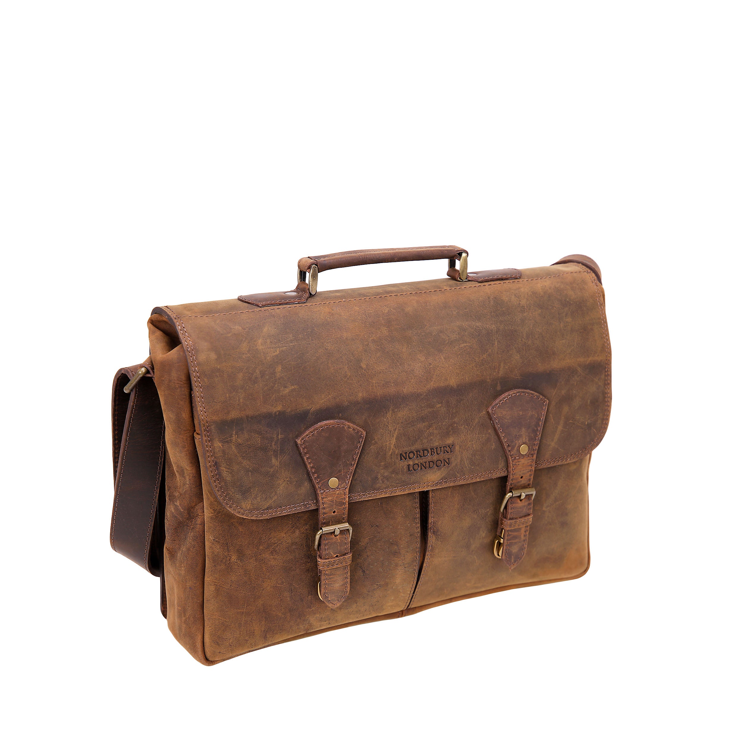 Leather Business Bag Vintage 3848 - Brown