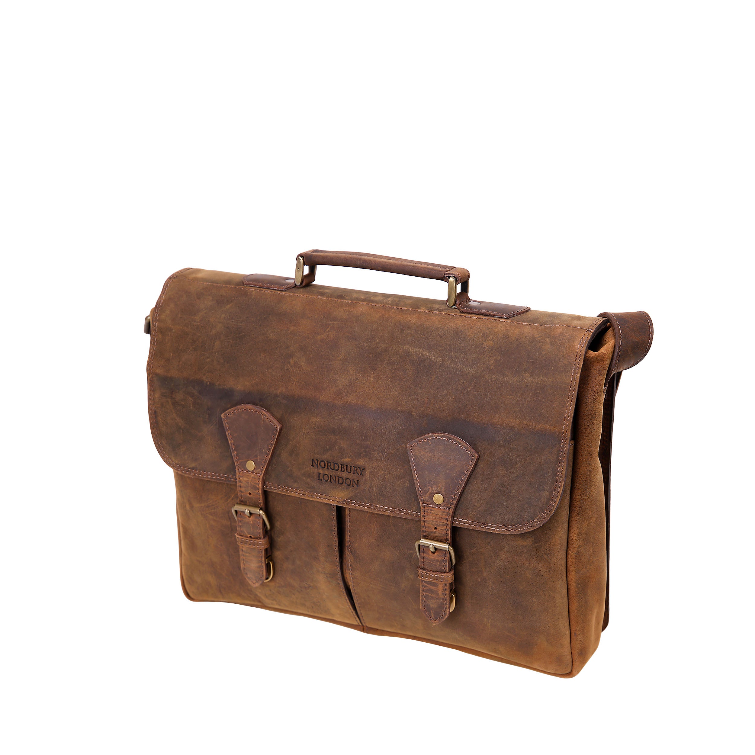 Leather Business Bag Vintage 3848 - Brown