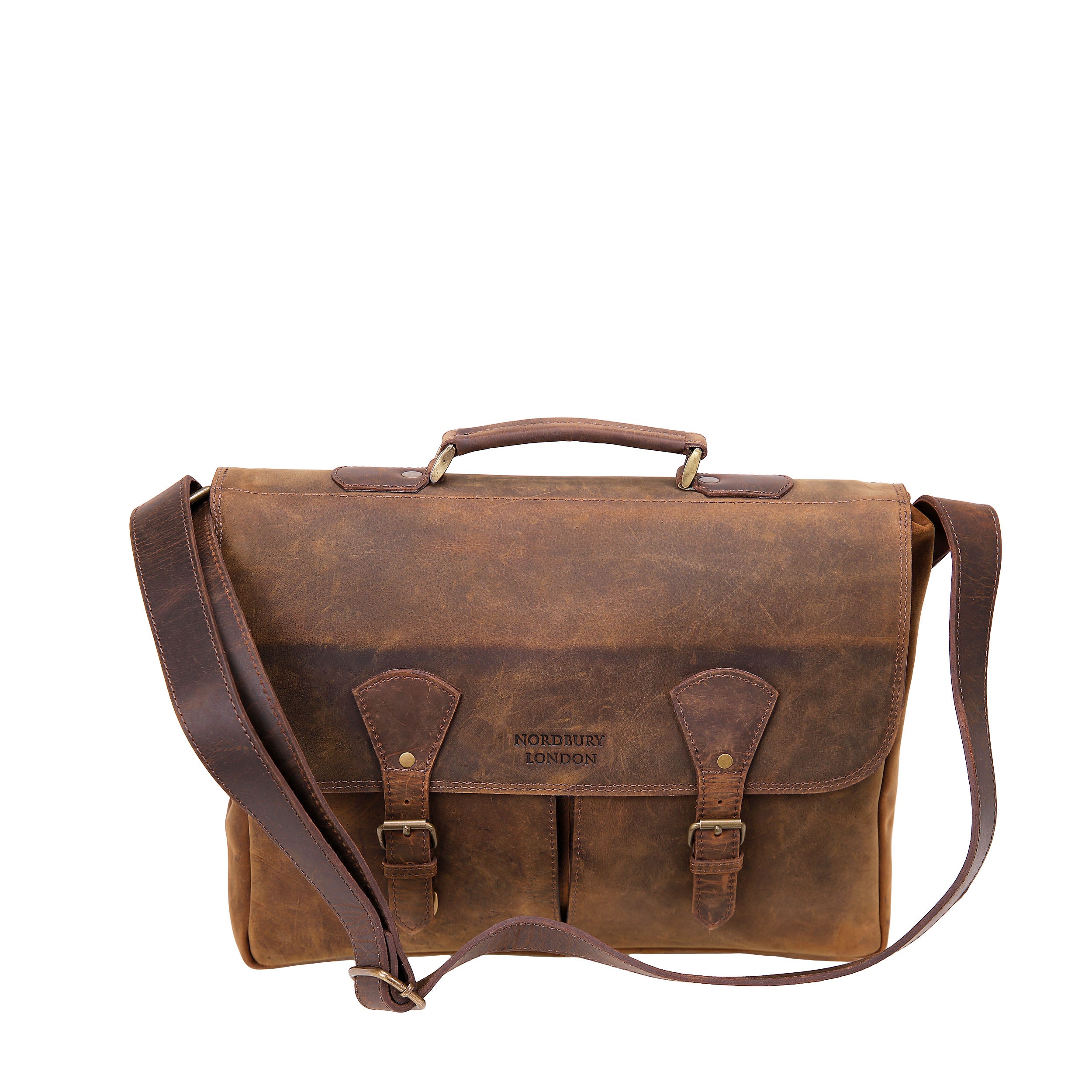 Leather Business Bag Vintage 3848 - Brown