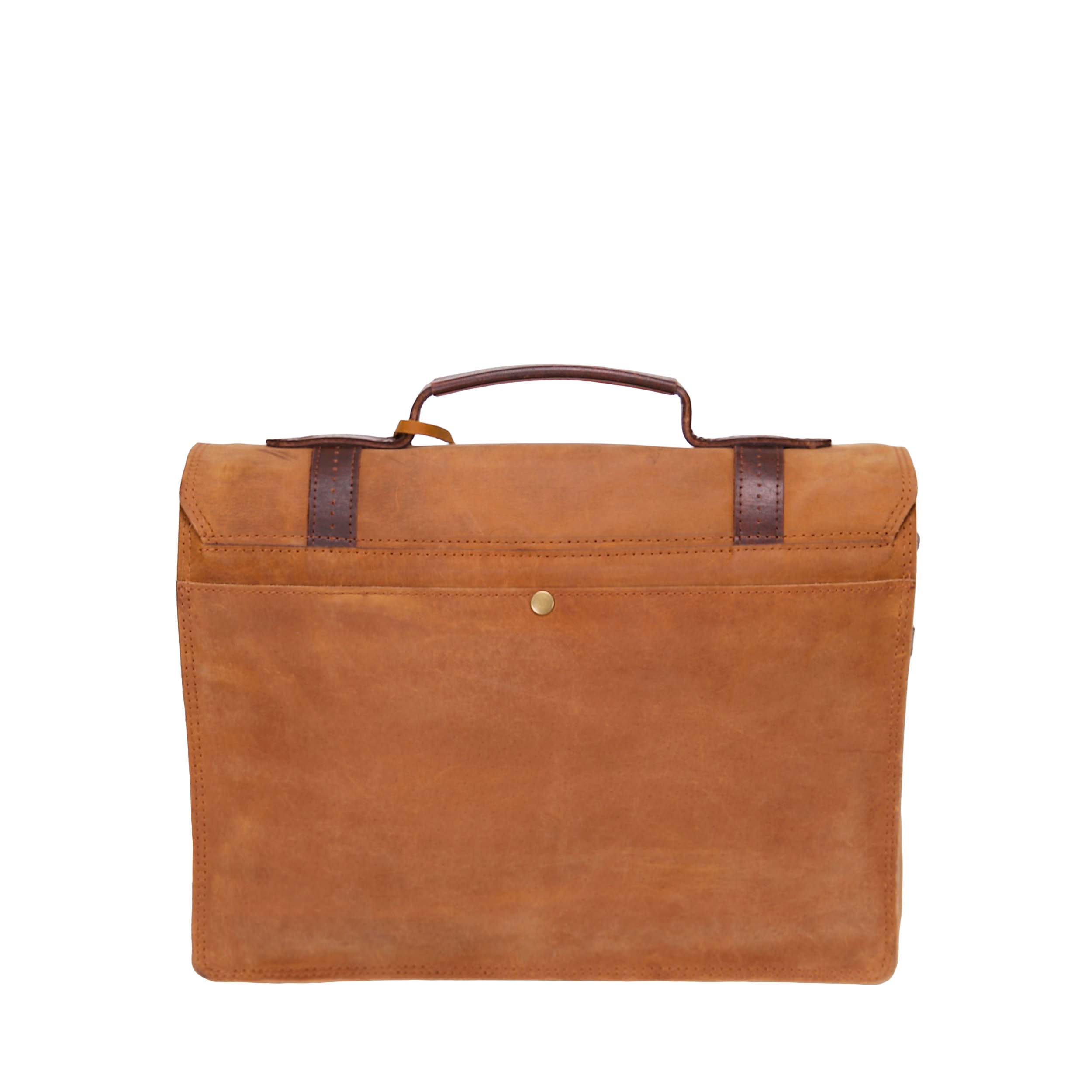 Leather Business Bag 3868 - Mustard