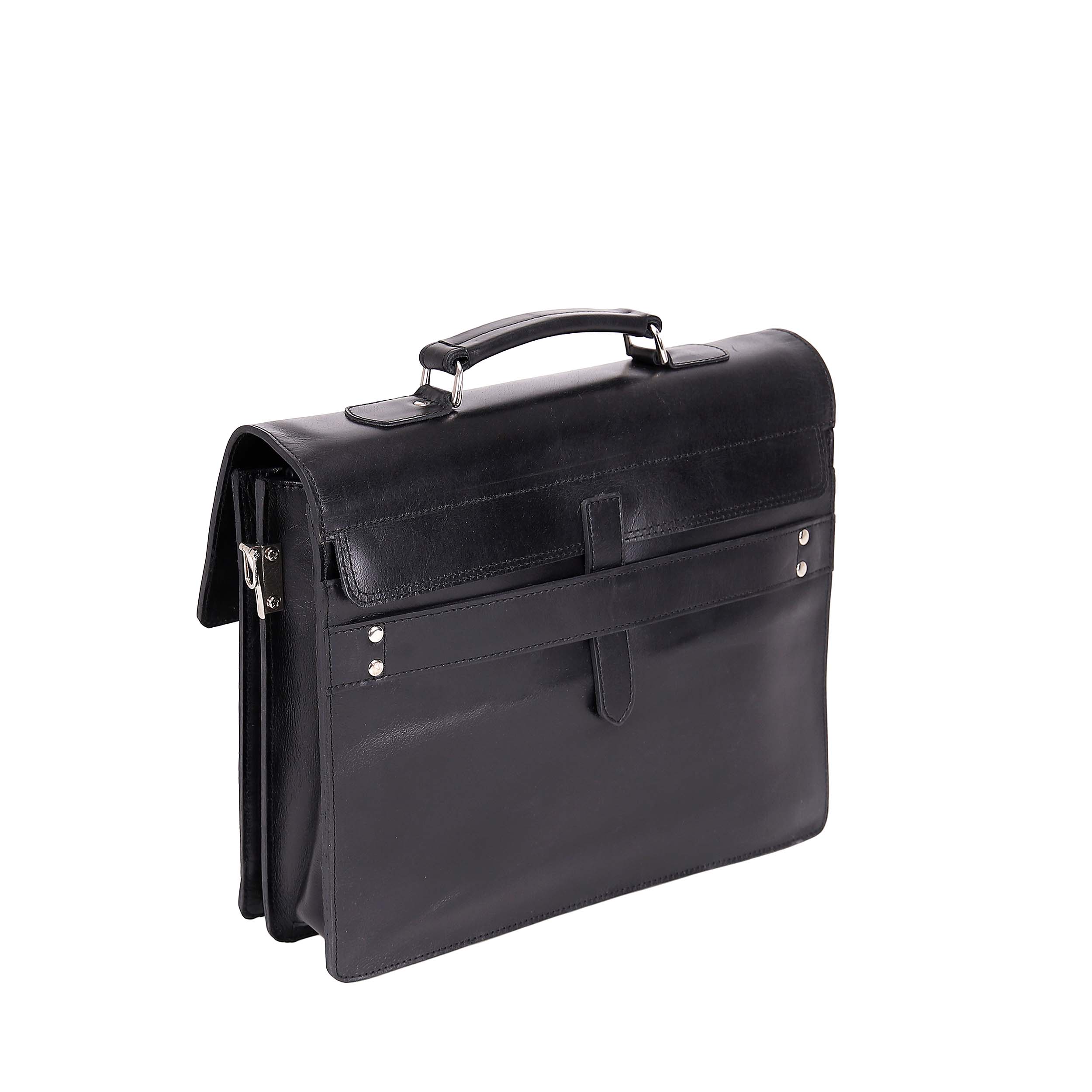 Leather Business Bag 9252 - Black