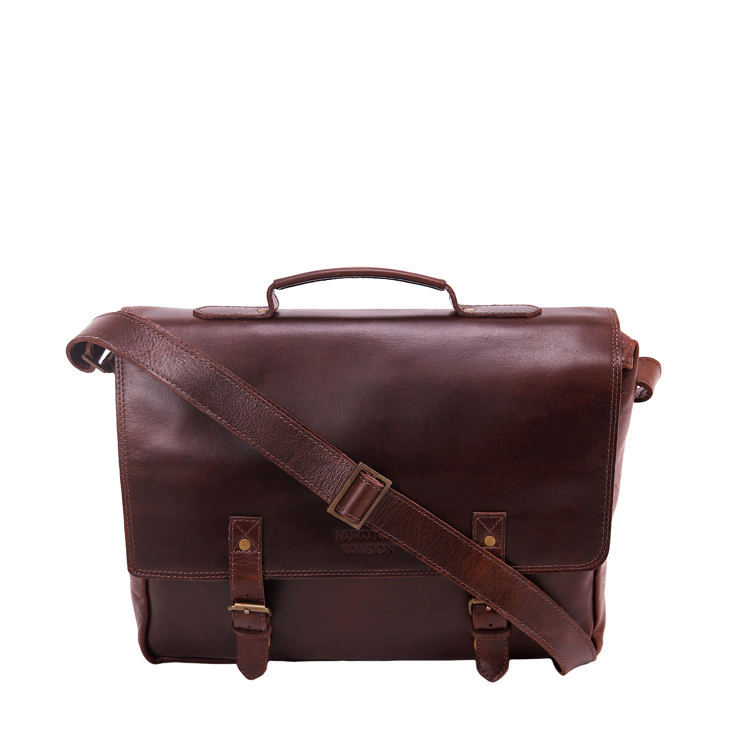 Leather Business Bag  3846 - Dark Brown