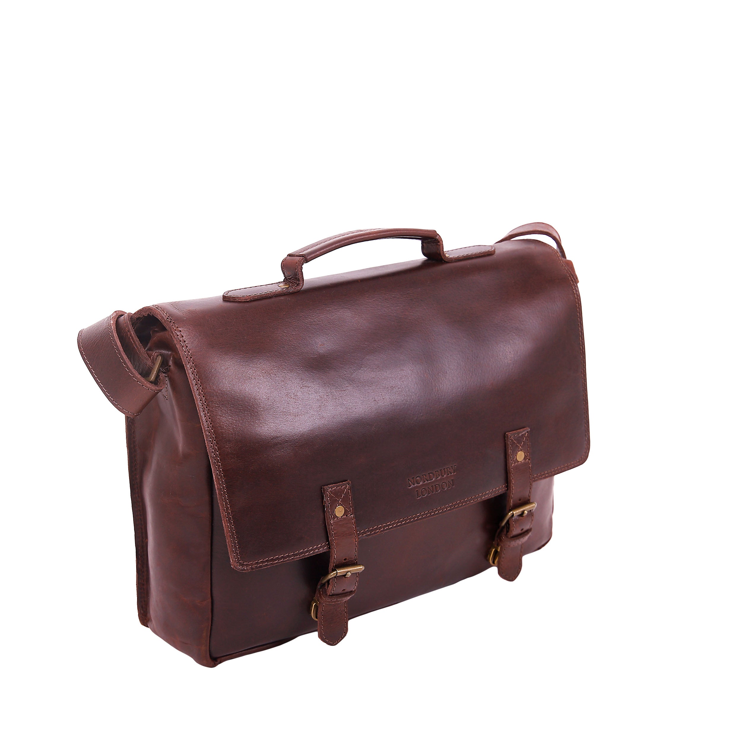 Leather Business Bag  3846 - Dark Brown