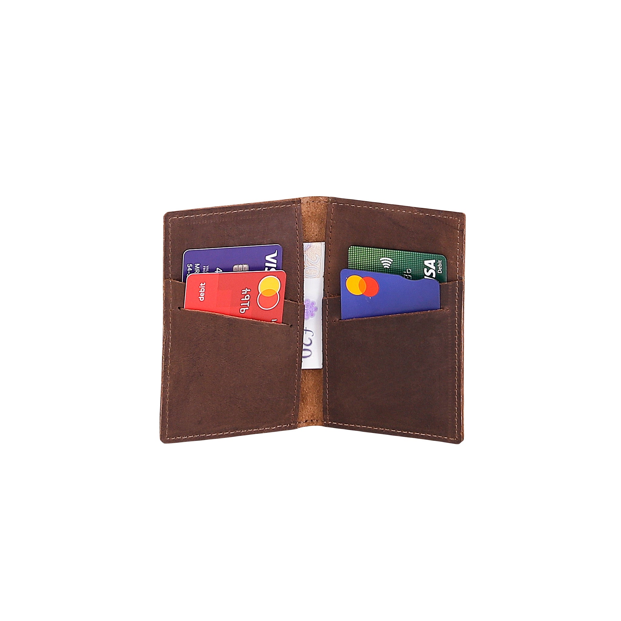 Leather Card Holder - Dark Brown