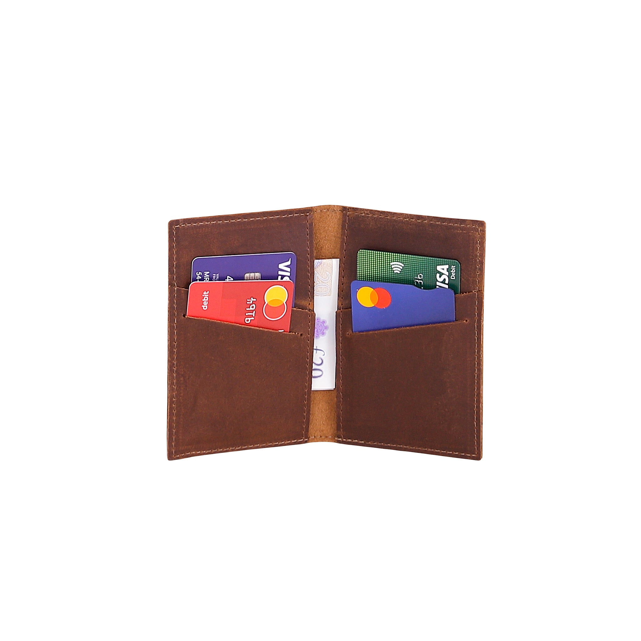 Leather Card Holder - Medium Brown