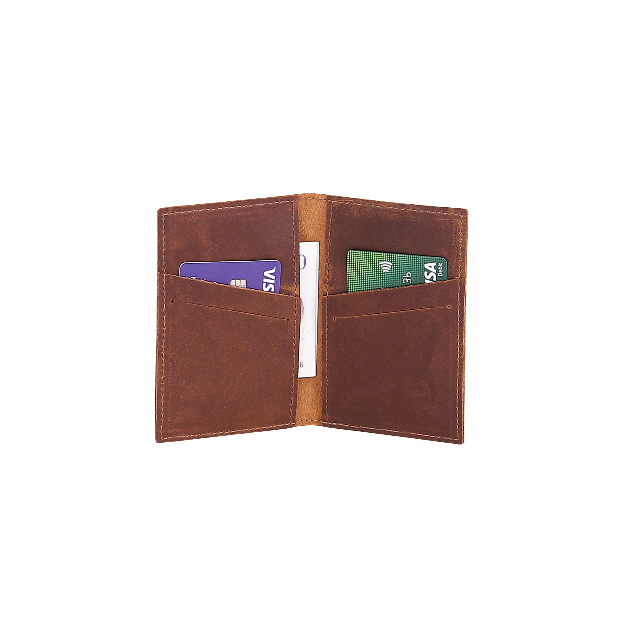 Leather Card Holder - Medium Brown