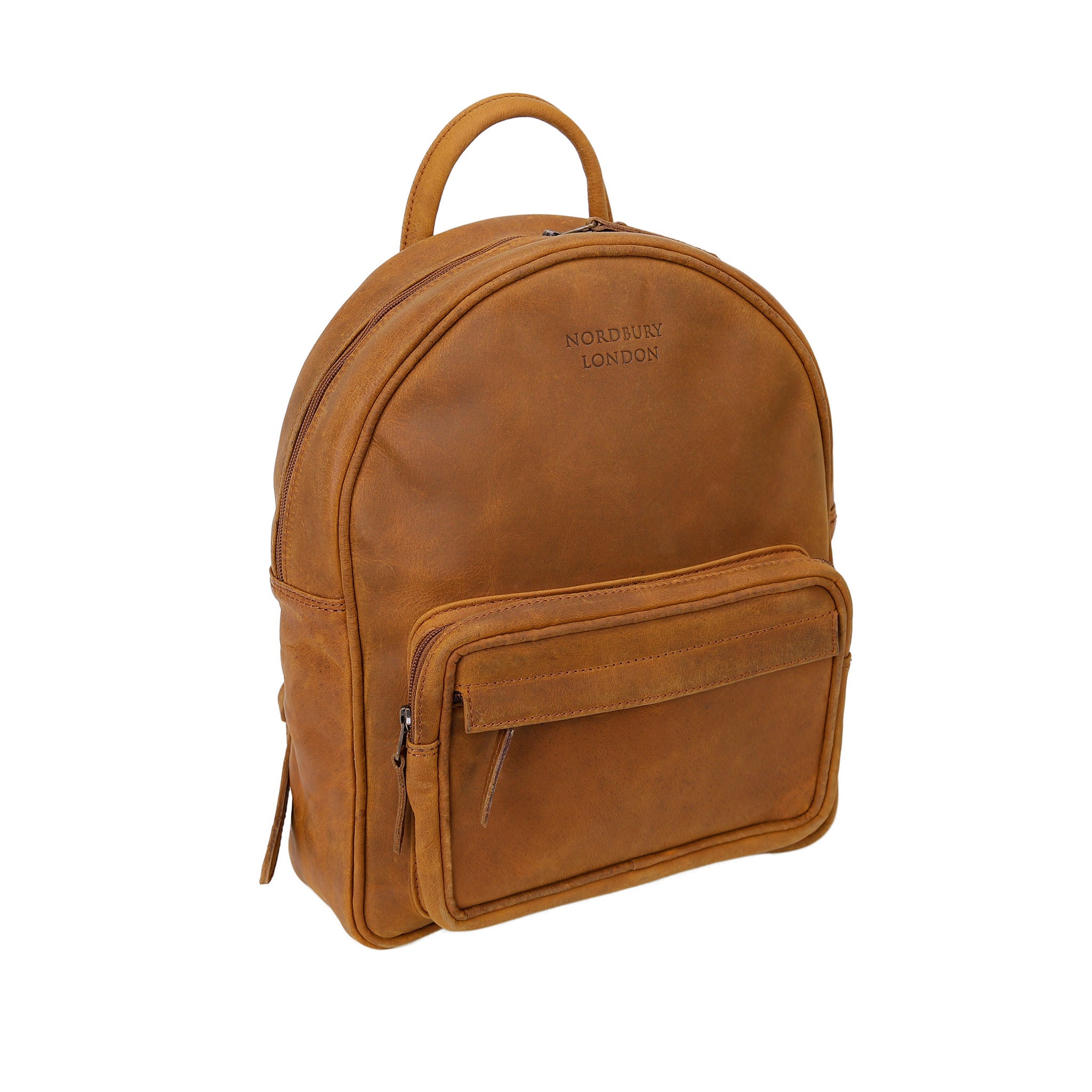 Leather Backpack 3208 - Light Brown