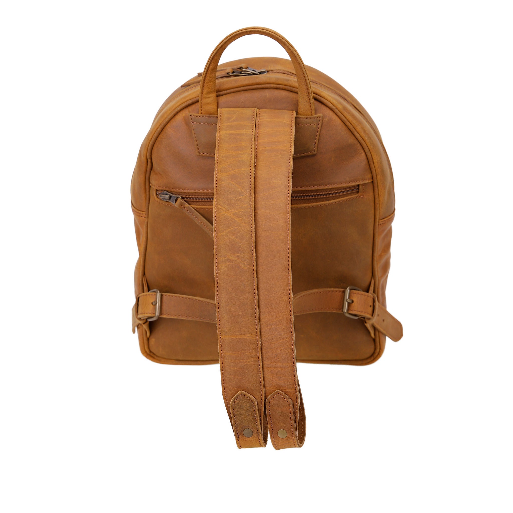 Leather Backpack 3208 - Light Brown