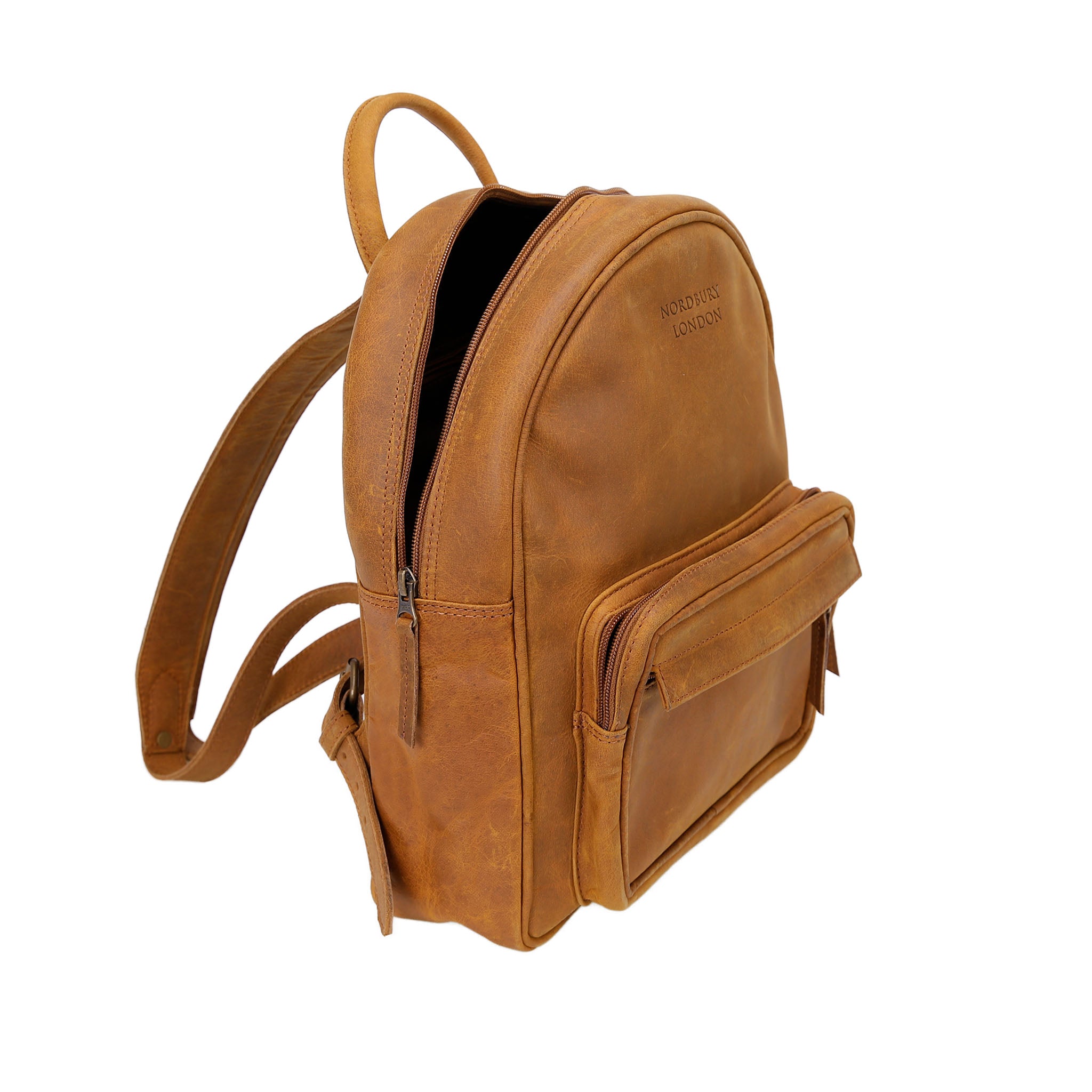 Leather Backpack 3208 - Light Brown