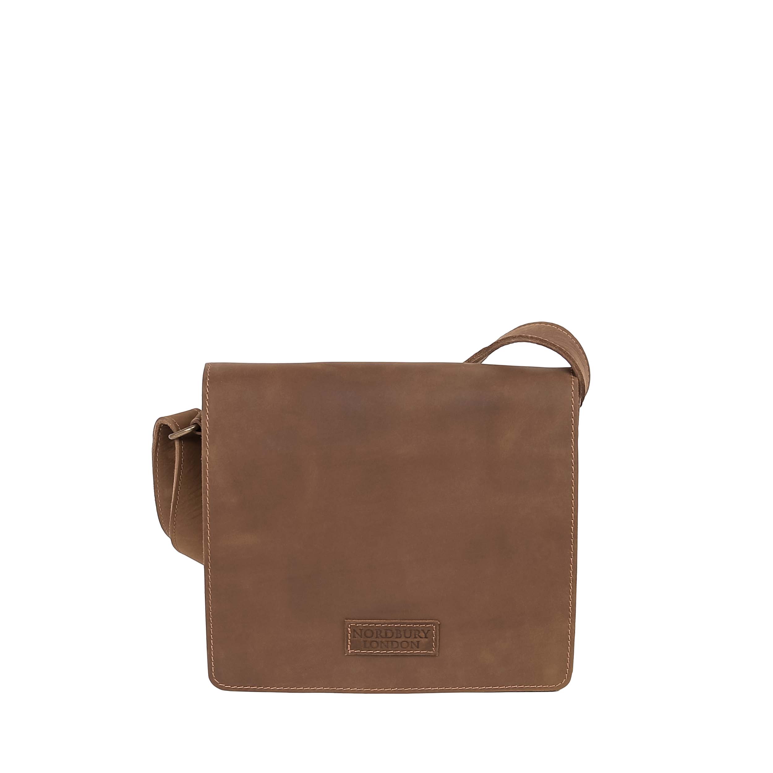 Leather Messenger Bag 9202 - Light Brown