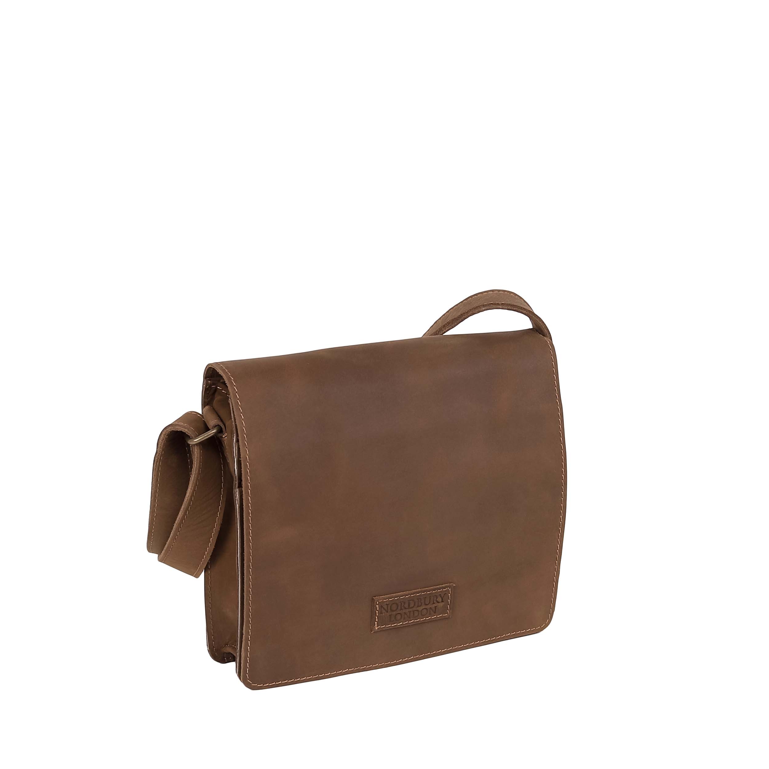 Leather Messenger Bag 9202 - Light Brown