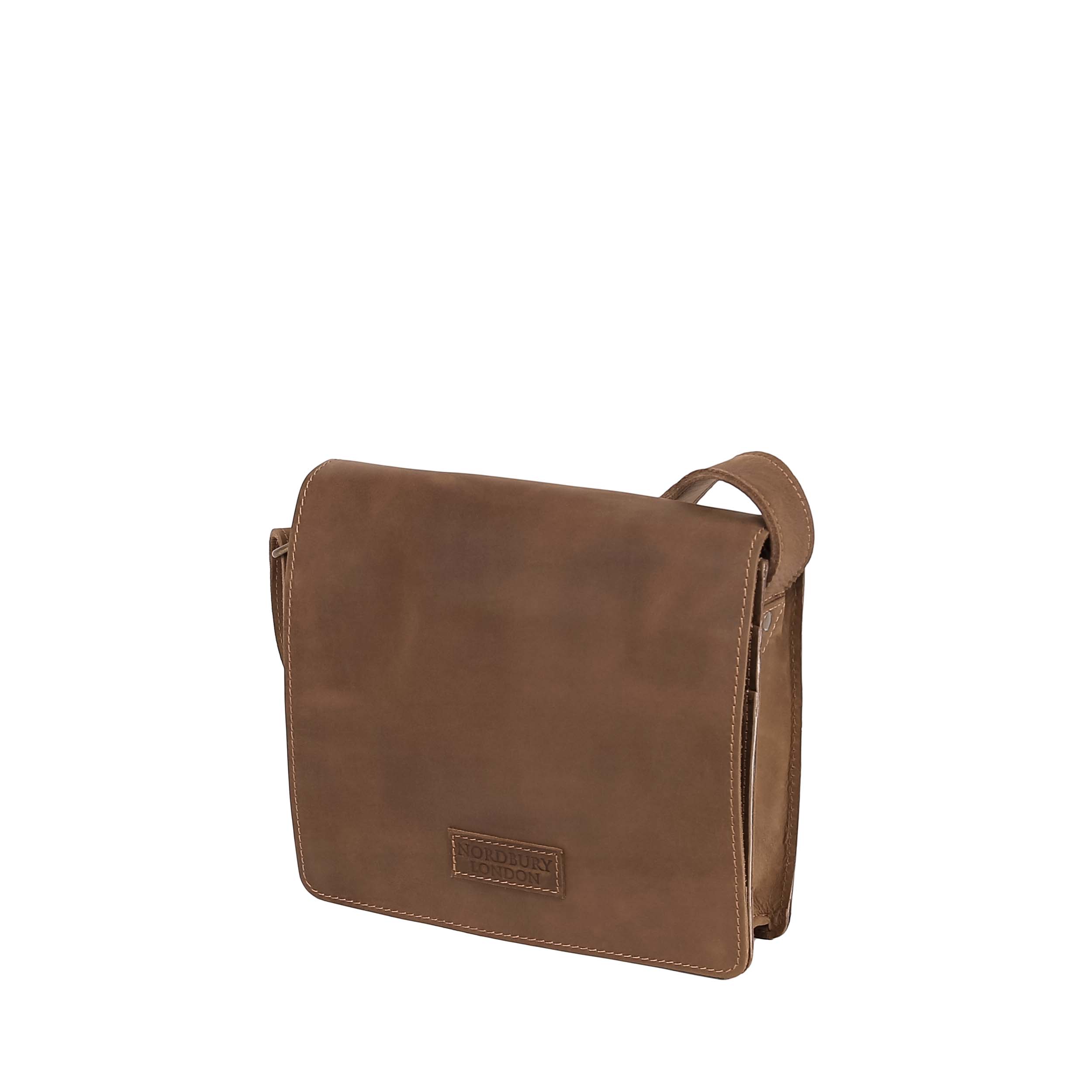 Leather Messenger Bag 9202 - Light Brown