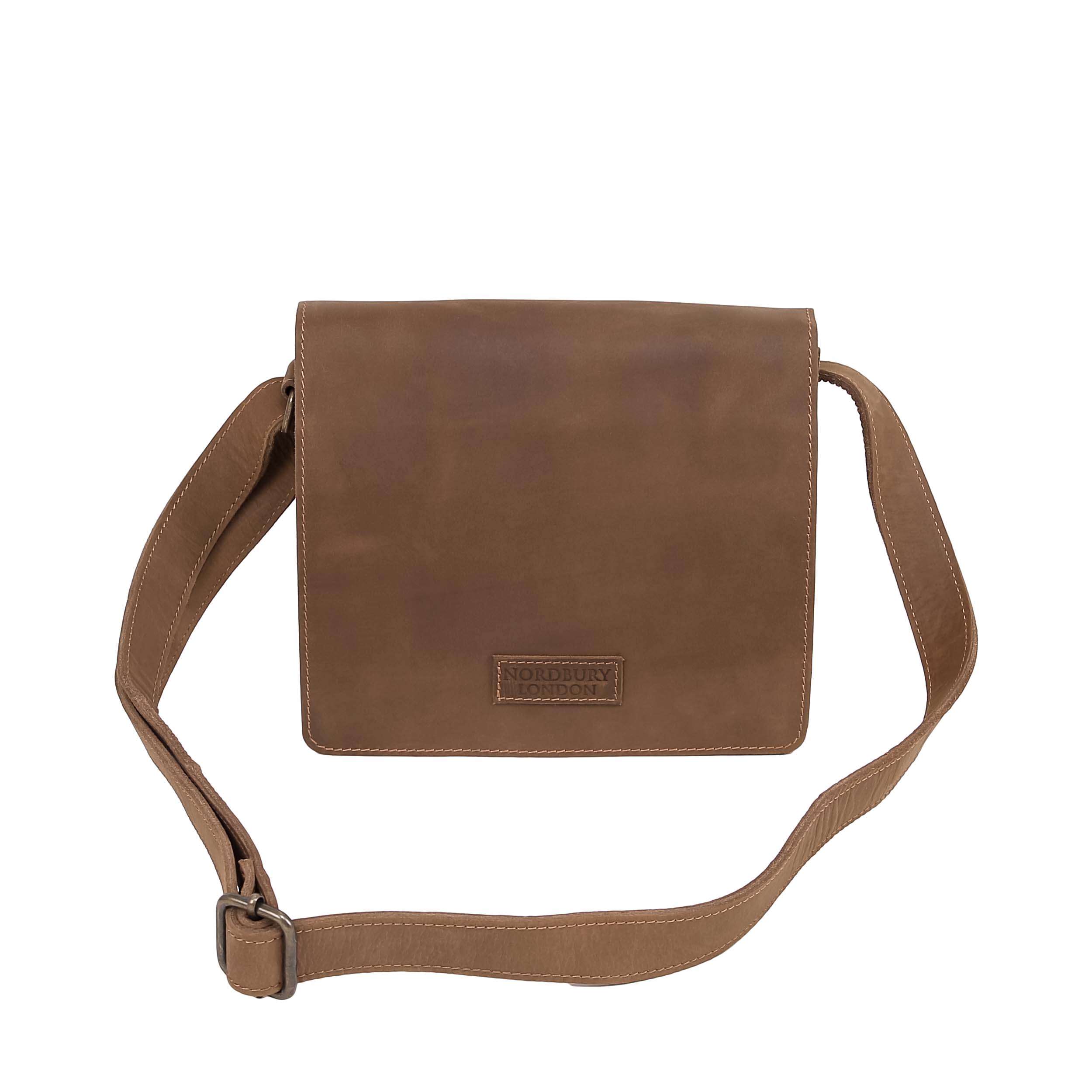 Leather Messenger Bag 9202 - Light Brown