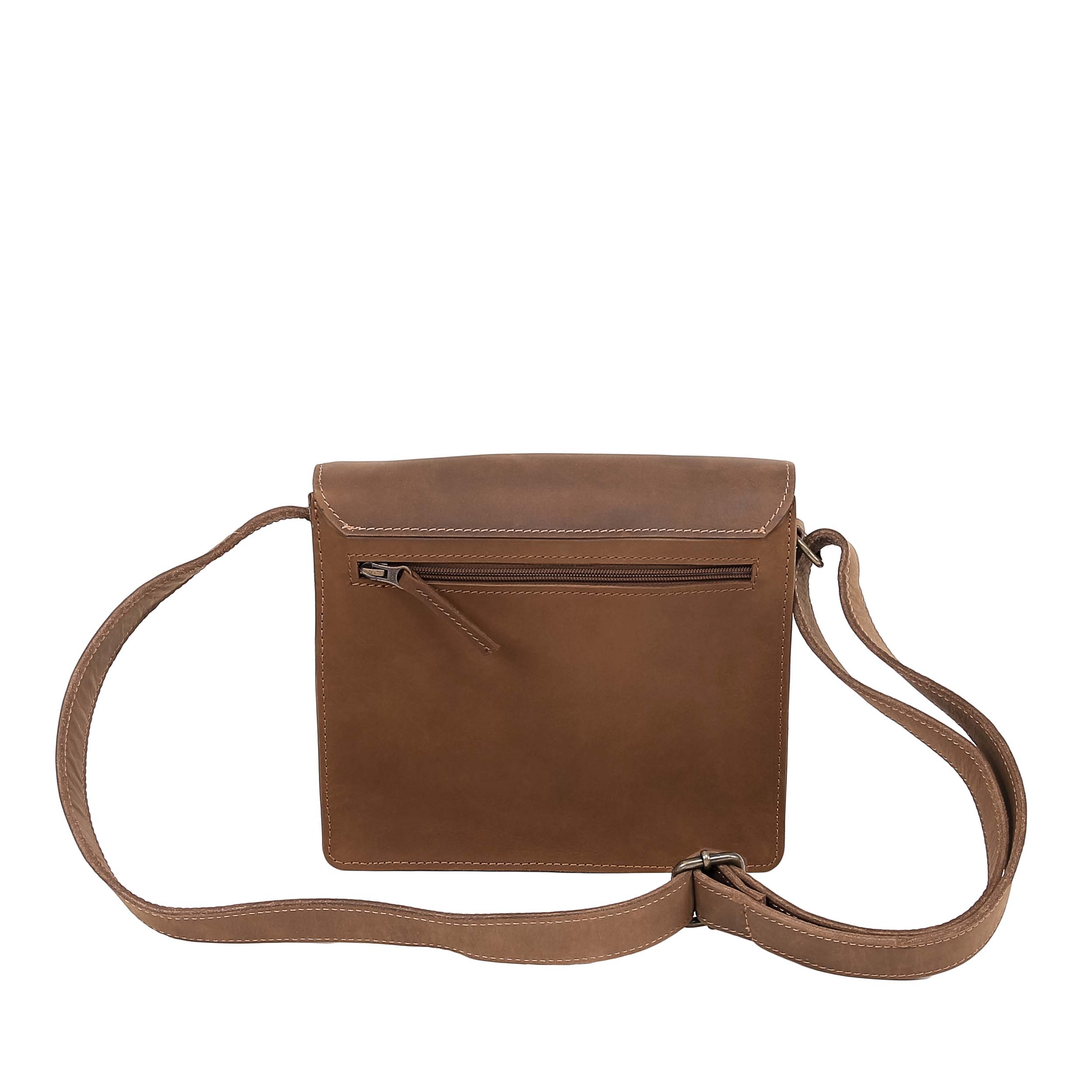 Leather Messenger Bag 9202 - Light Brown