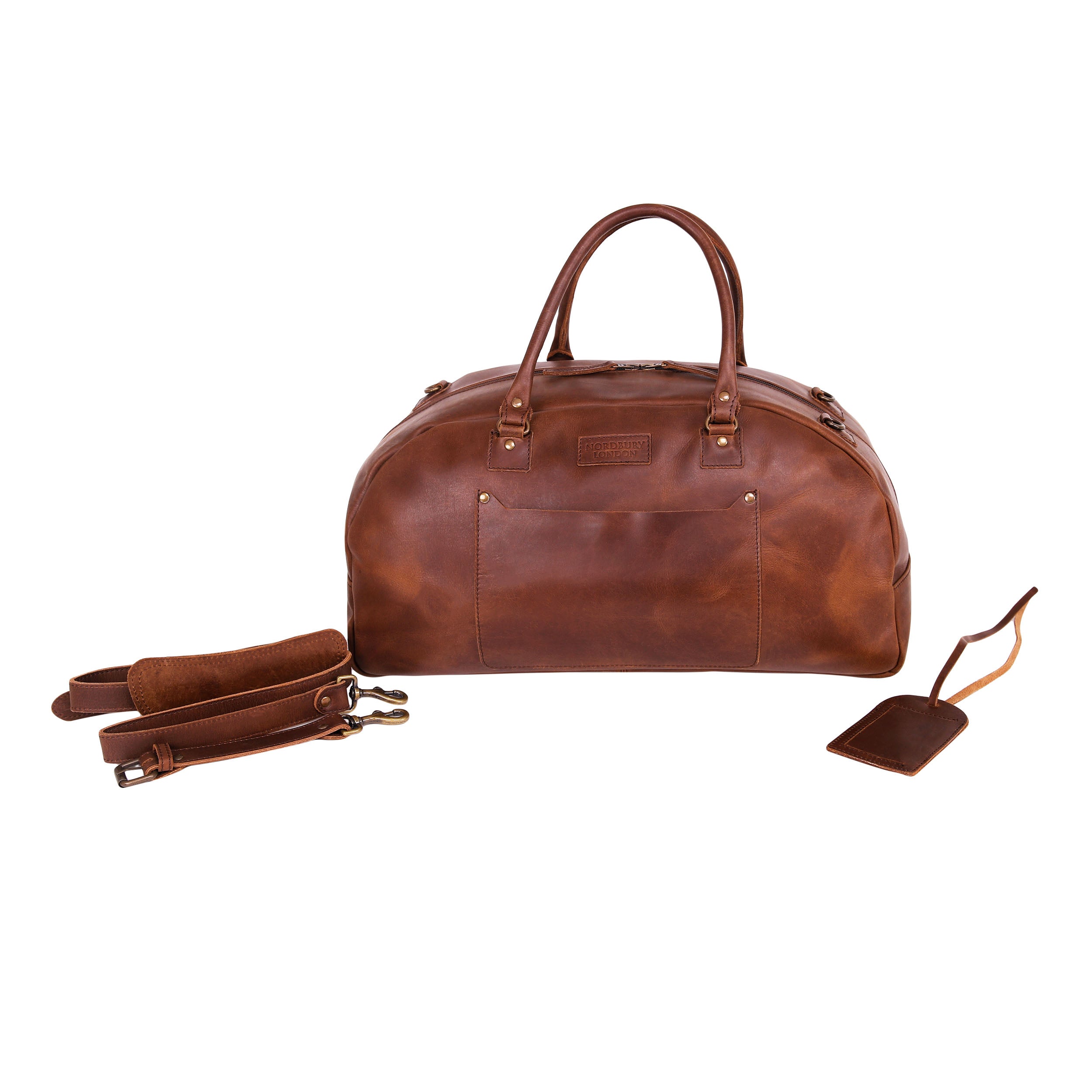 Leather Holdalls Bag 4440 - Medium Brown