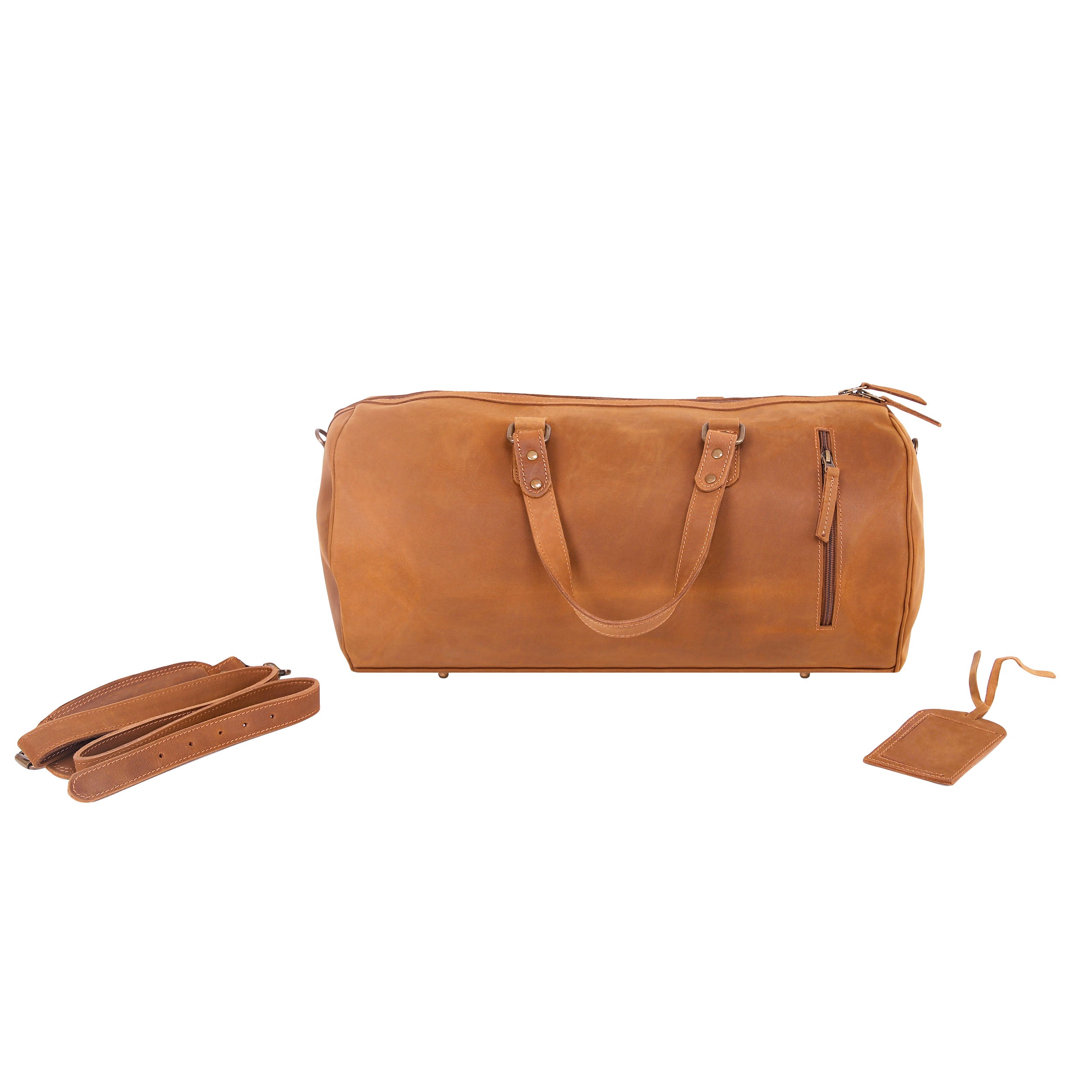 Leather Holdalls Bag 6116 - Brown