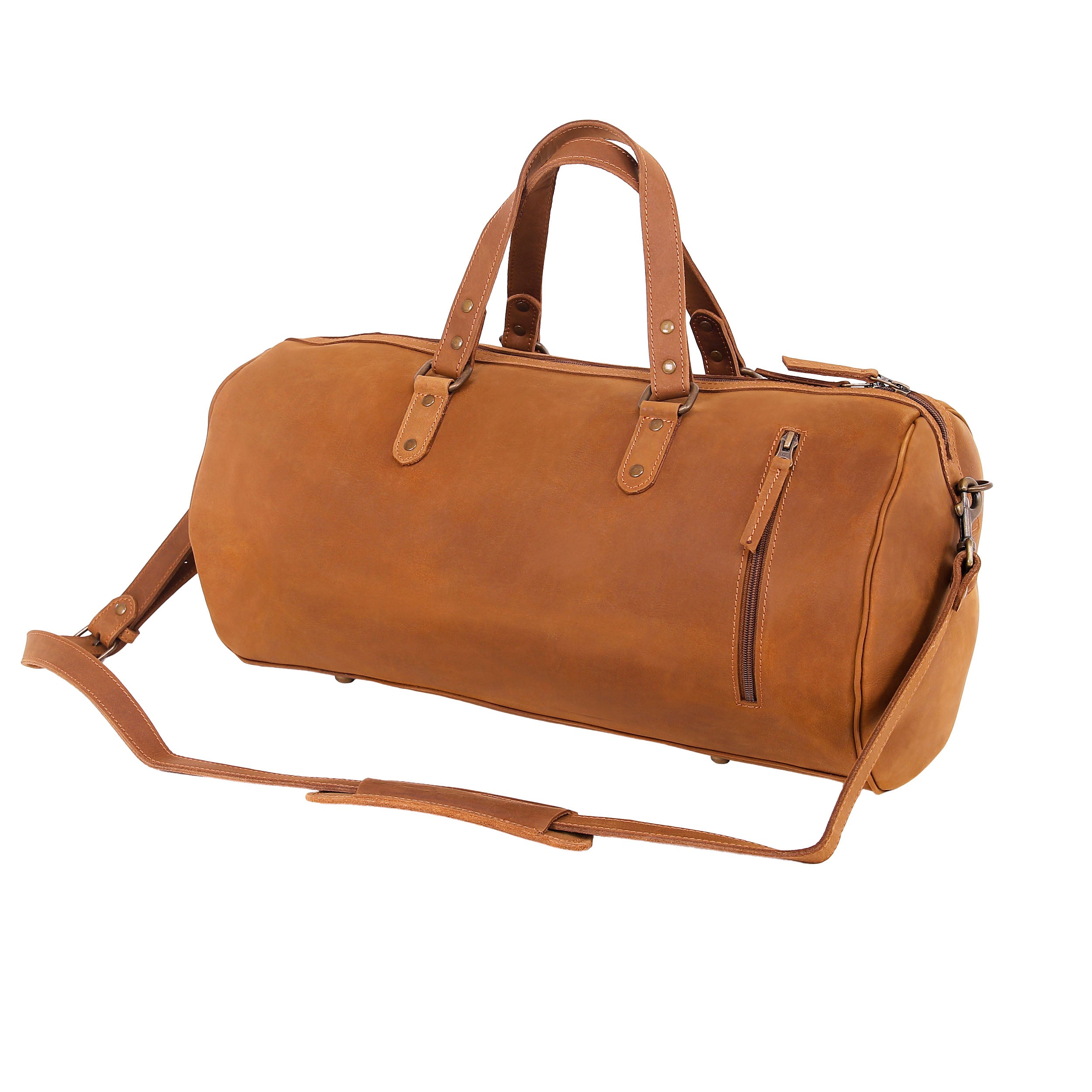 Leather Holdalls Bag 6116 - Brown